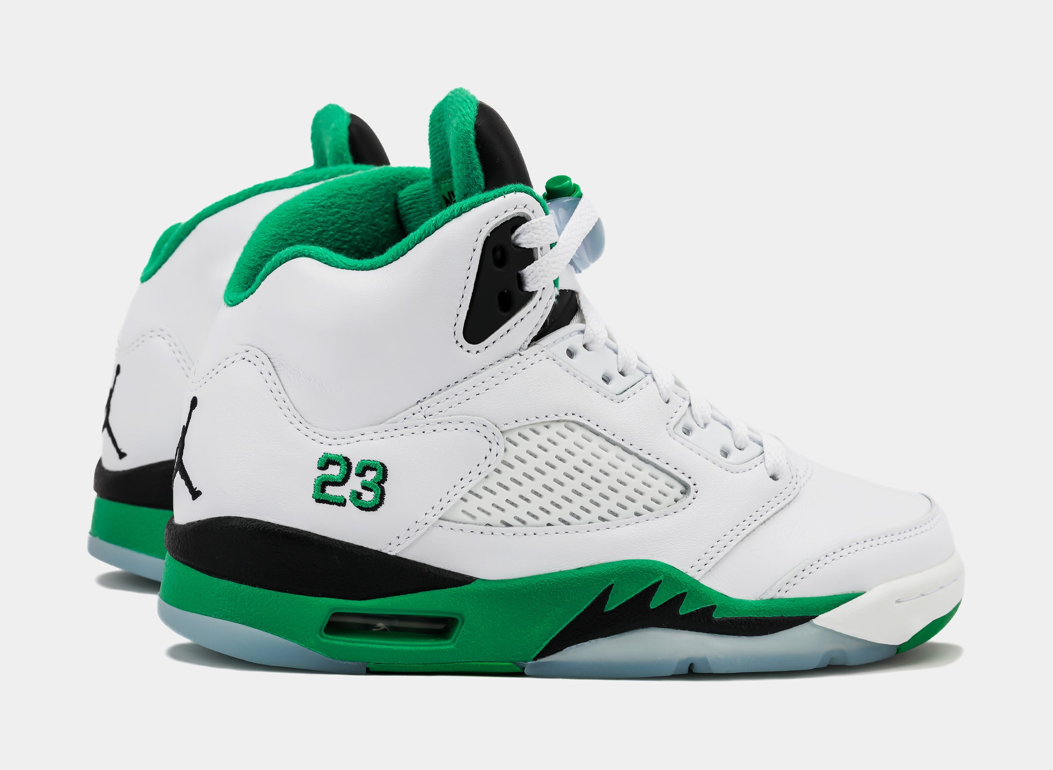 Air Jordan 5 Retro Lucky Green Womens Lifestyle Shoes (White/Lucky  Green/Black/Ice Blue)