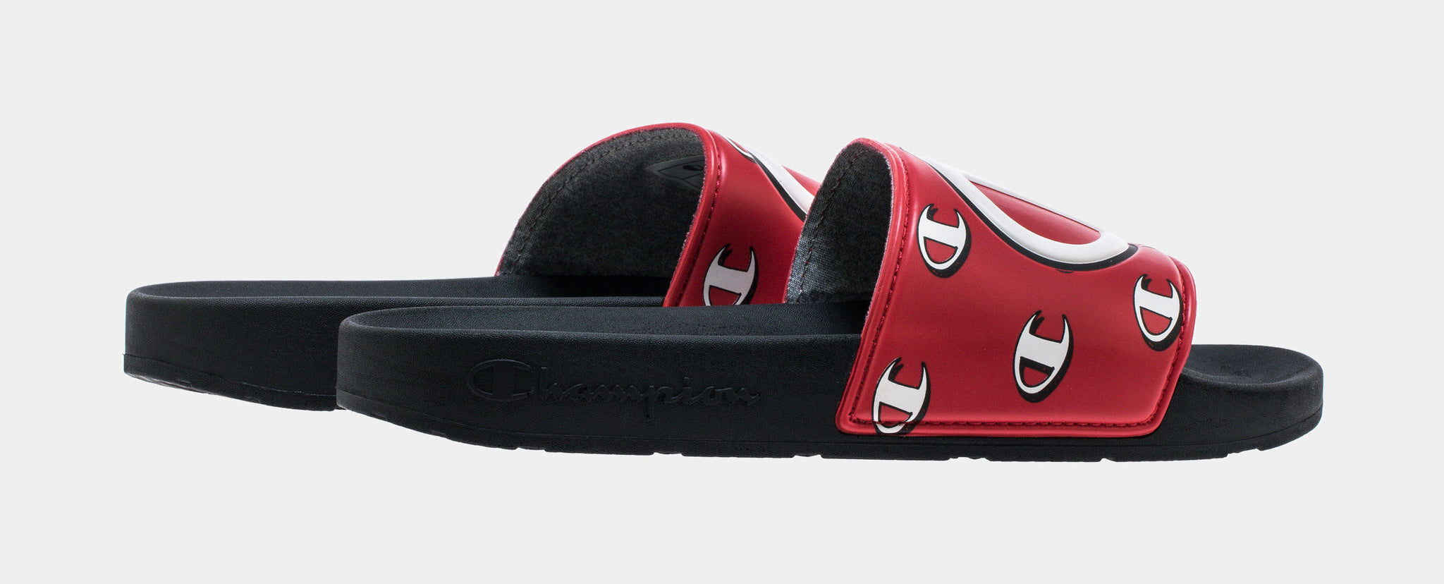 Champion IPO Repeat Mens Slide Sandal Black Red CM100334M Shoe