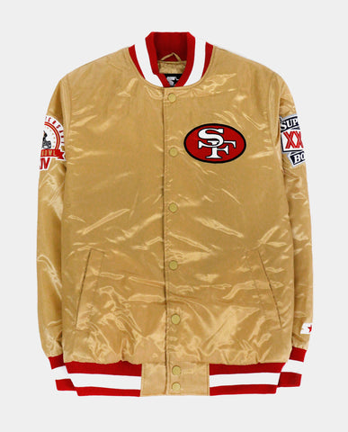 GIII/STARTER San Francisco 49ers Letterman Jacket Mens Jacket (Gold/Red)