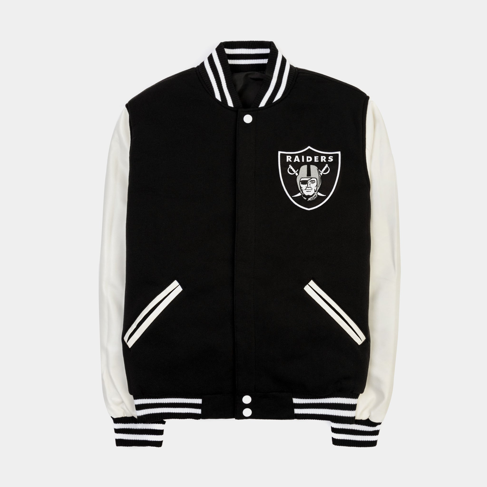 JH Distributors Las Vegas Raiders Reversable Letterman Jacket Mens