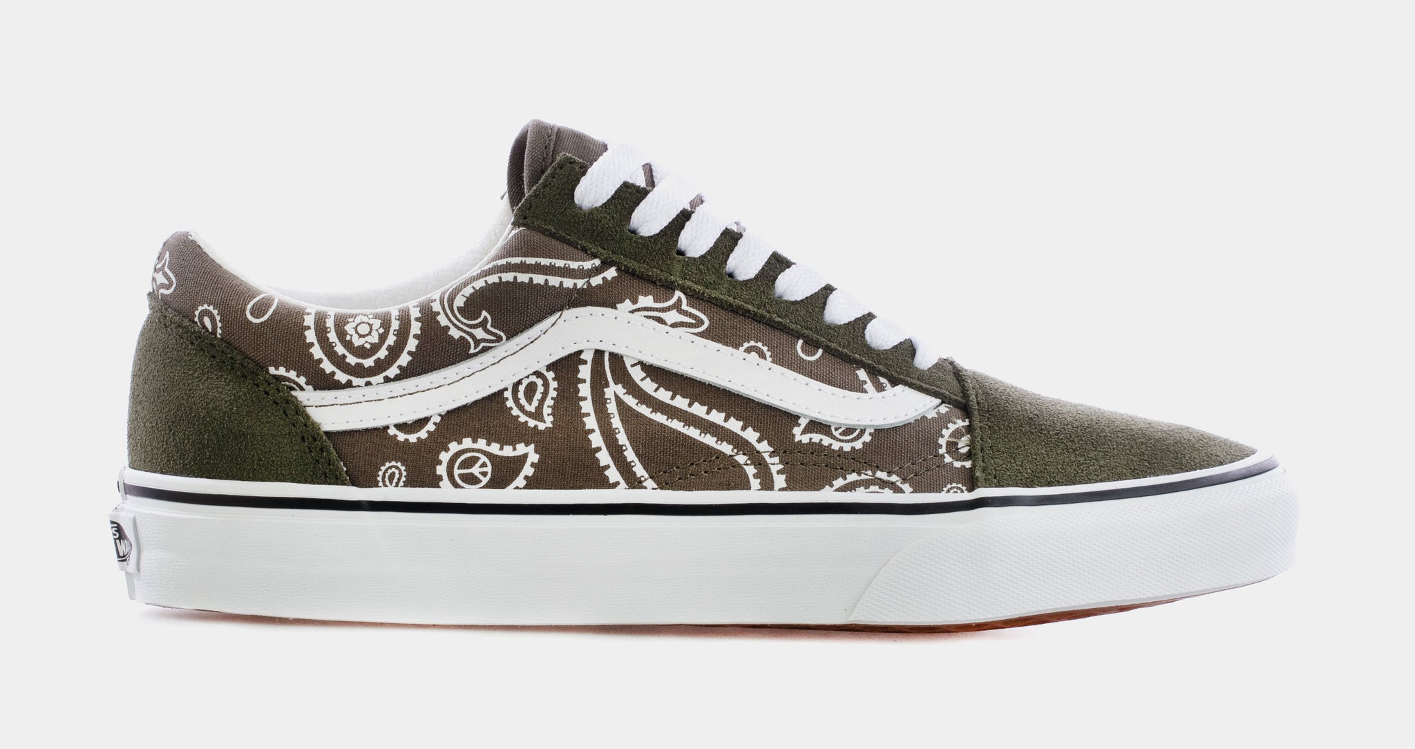 Vans Peace Paisley Old Skool Mens Skate Shoes Olive Green KRFB0F