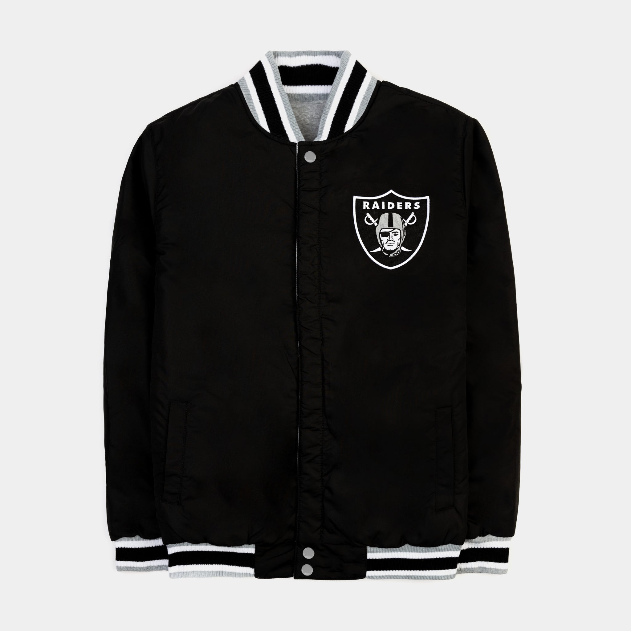 JH Distributors Las Vegas Raiders Reversible Letterman Mens Jacket