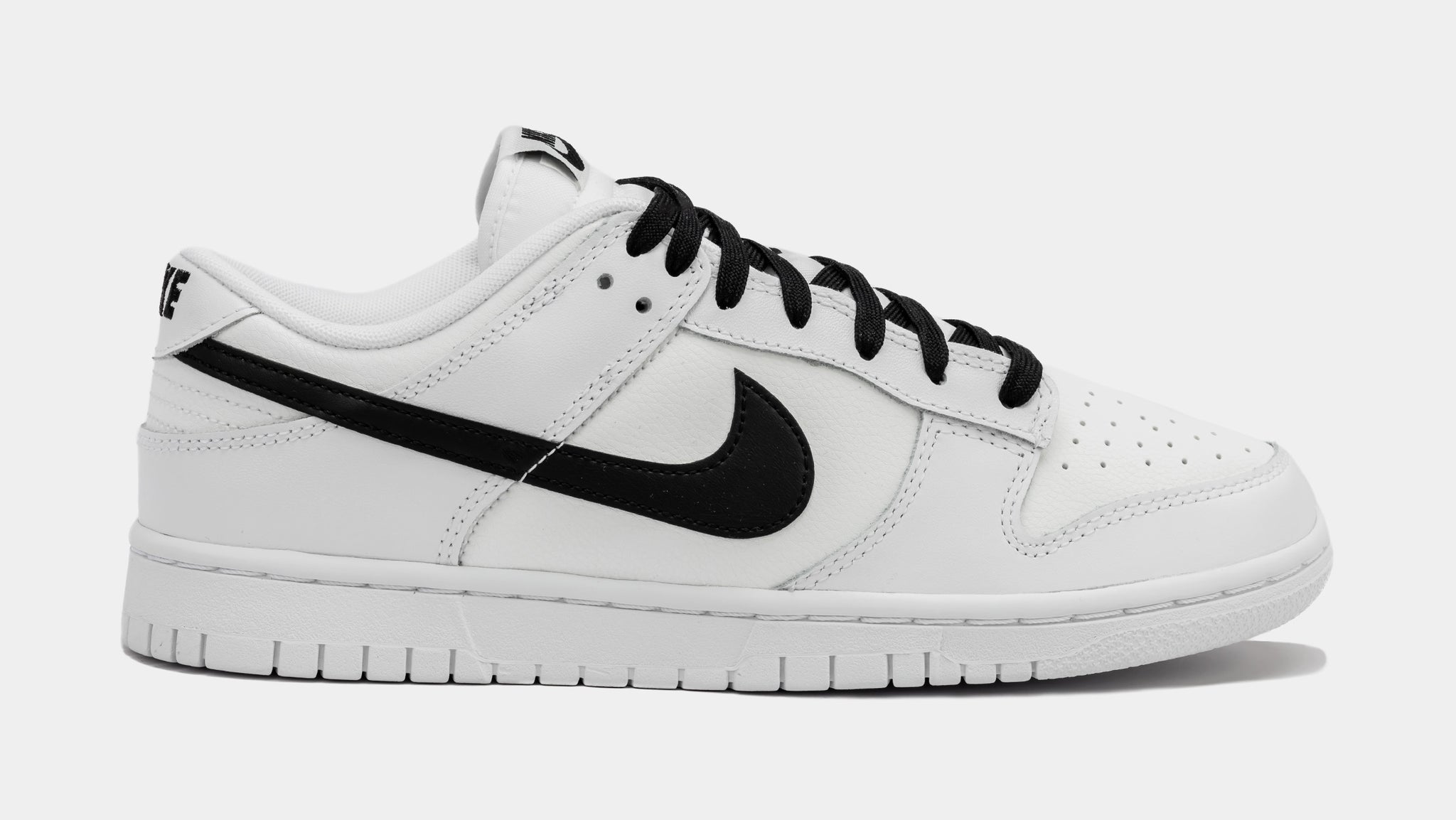 Nike Dunk Low White Black Mens Lifestyle Shoes White Black Free