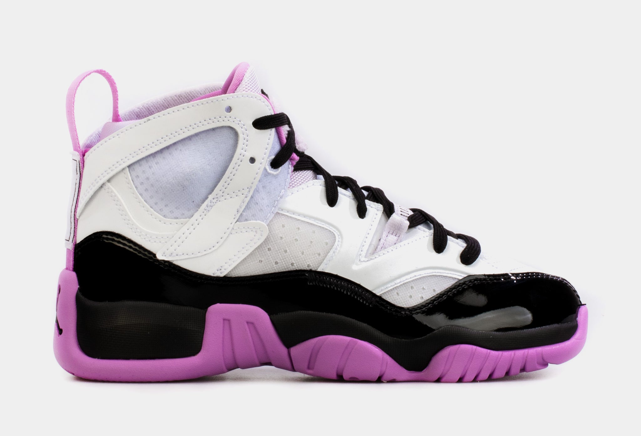 Jordan shoes on sale purple and white