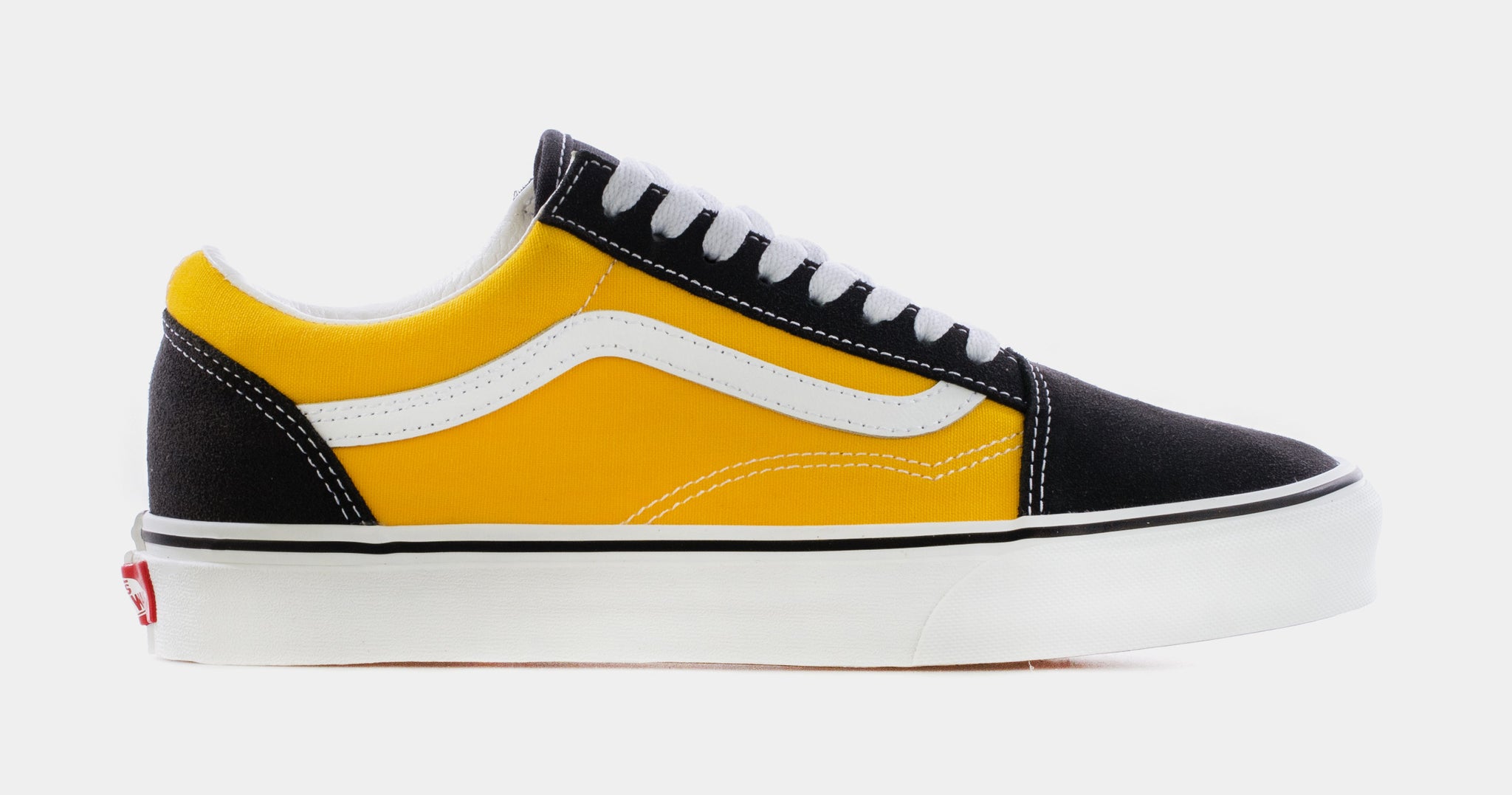 Black and yellow clearance checkered old skool vans