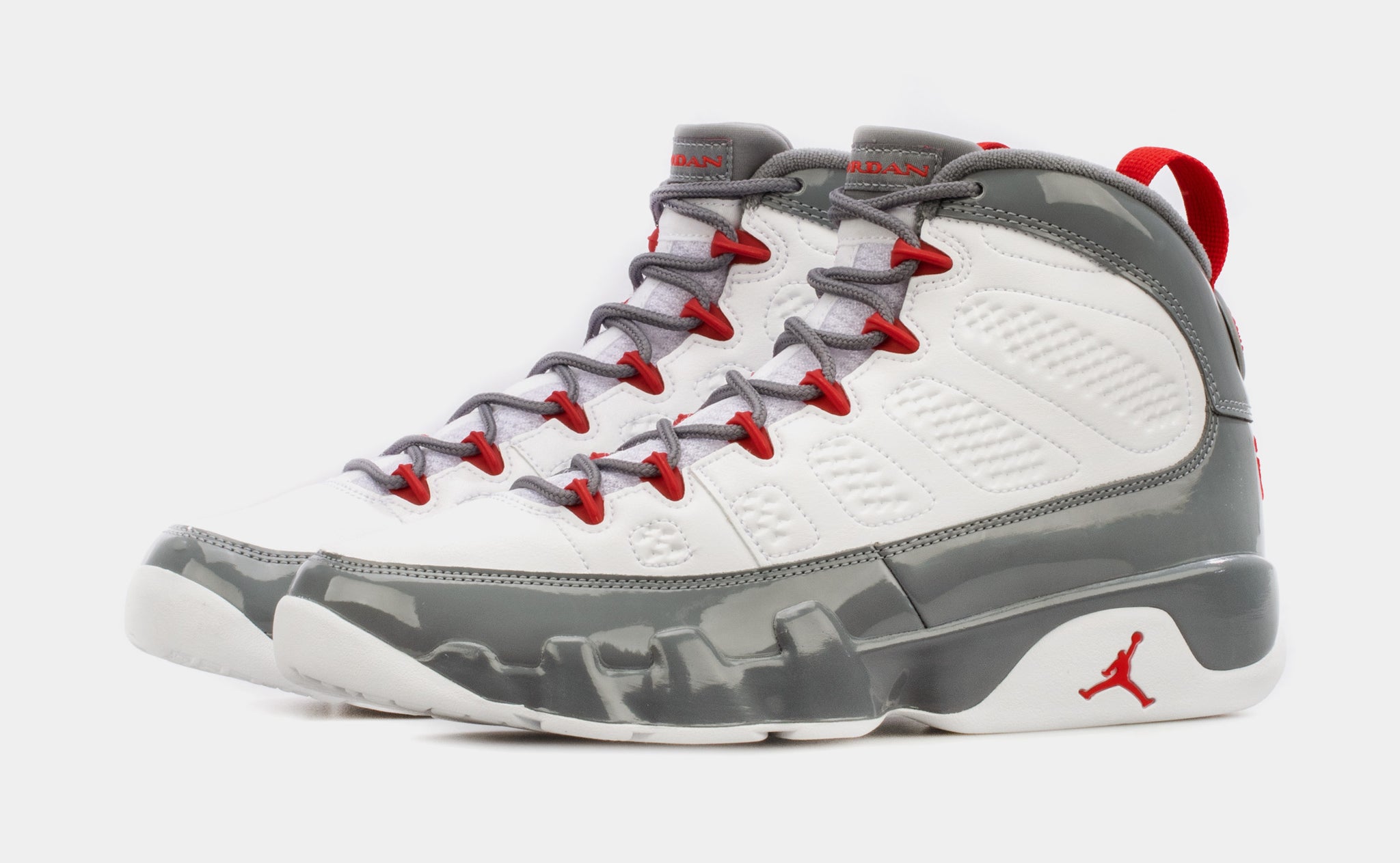 Jordan Air Jordan 9 Retro Fire Red Mens Lifestyle Shoes White Grey