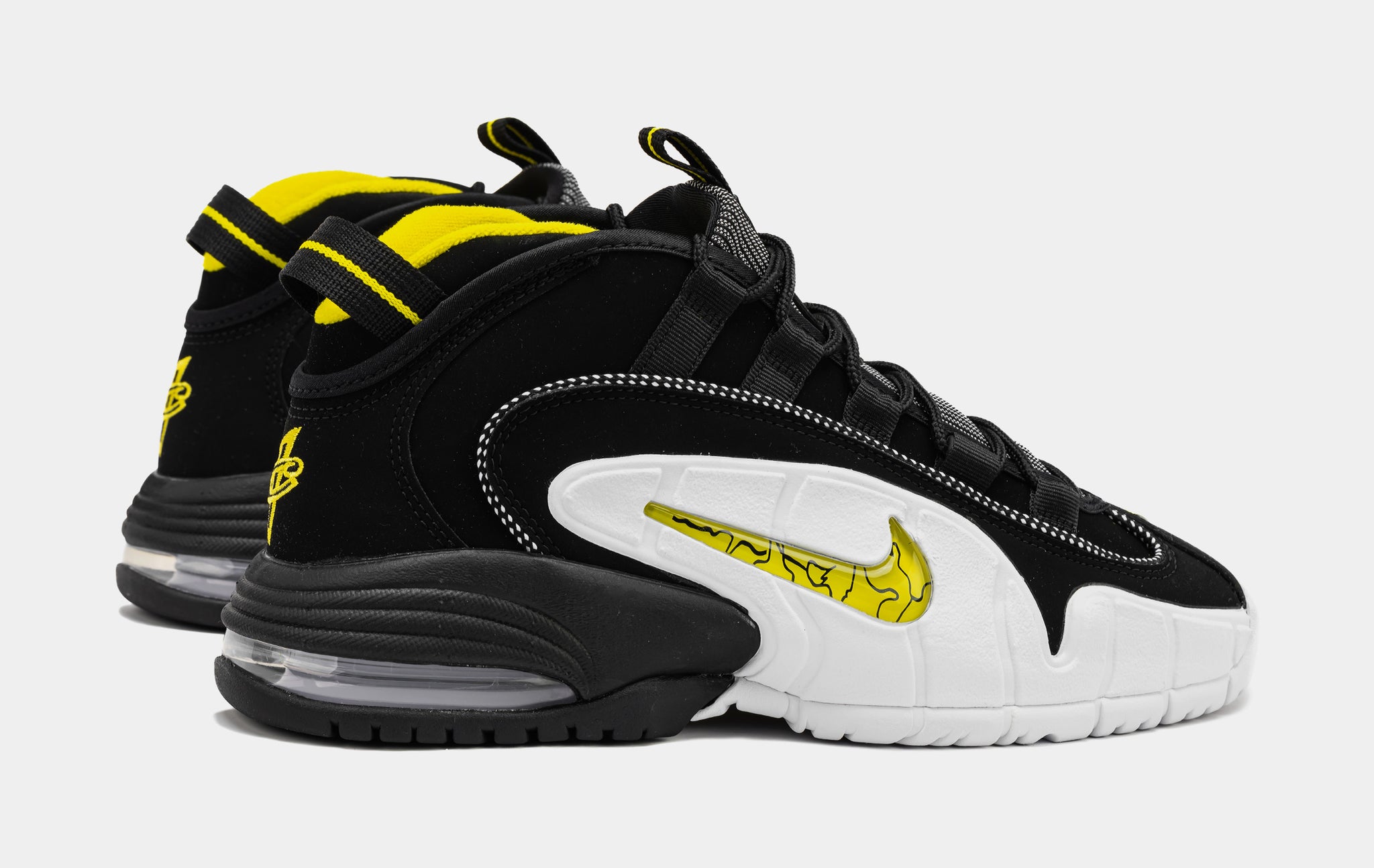 Air Max Penny Mens Basketball Shoes White Black Opti Yellow