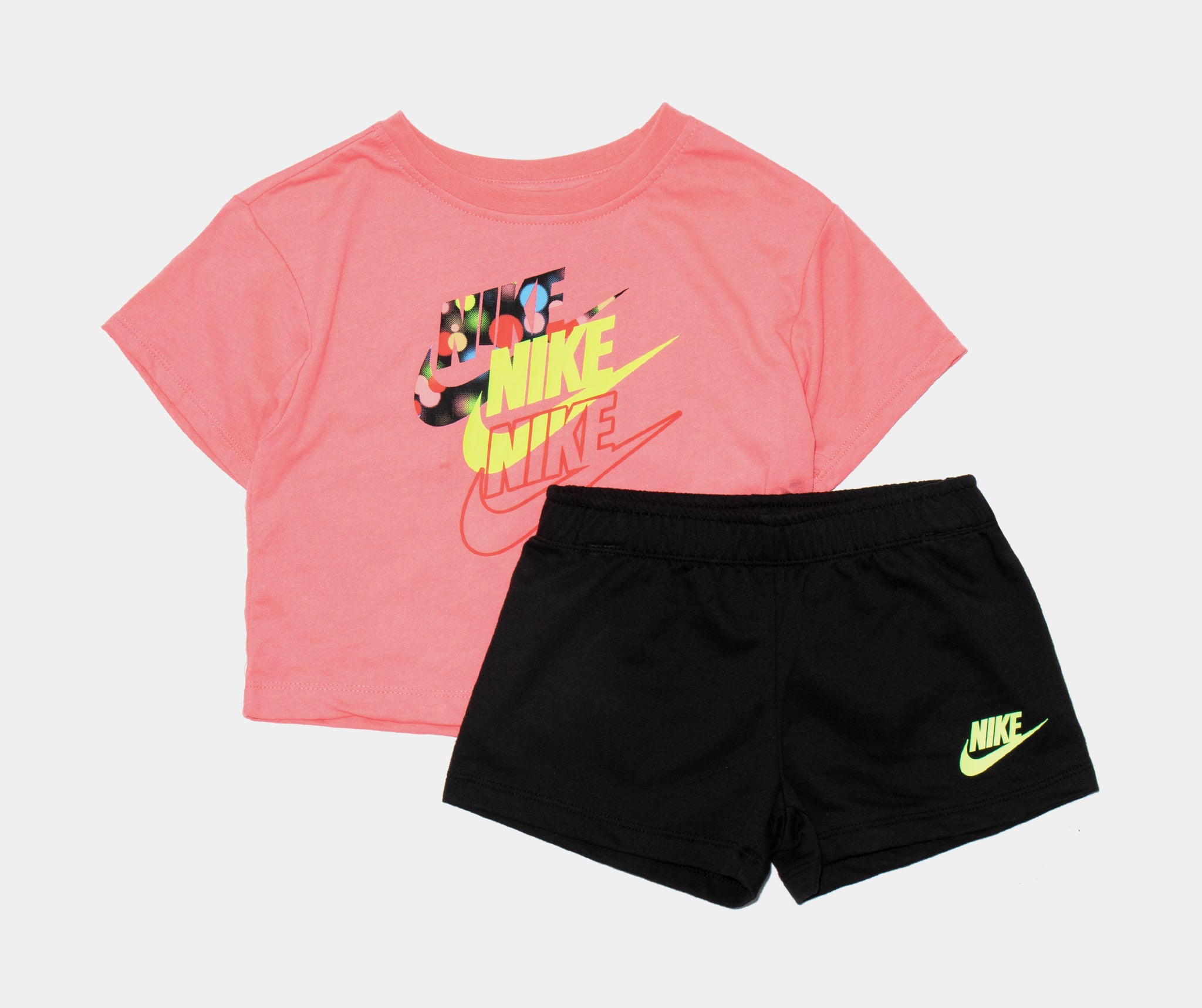 Nike Boxy Tee and Bike Short Set Infant Toddler Set Pink 26J291