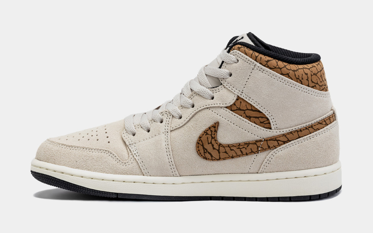 Jordan Air Jordan 1 Retro Mid SE Brown Elephant Mens Lifestyle Shoes ...