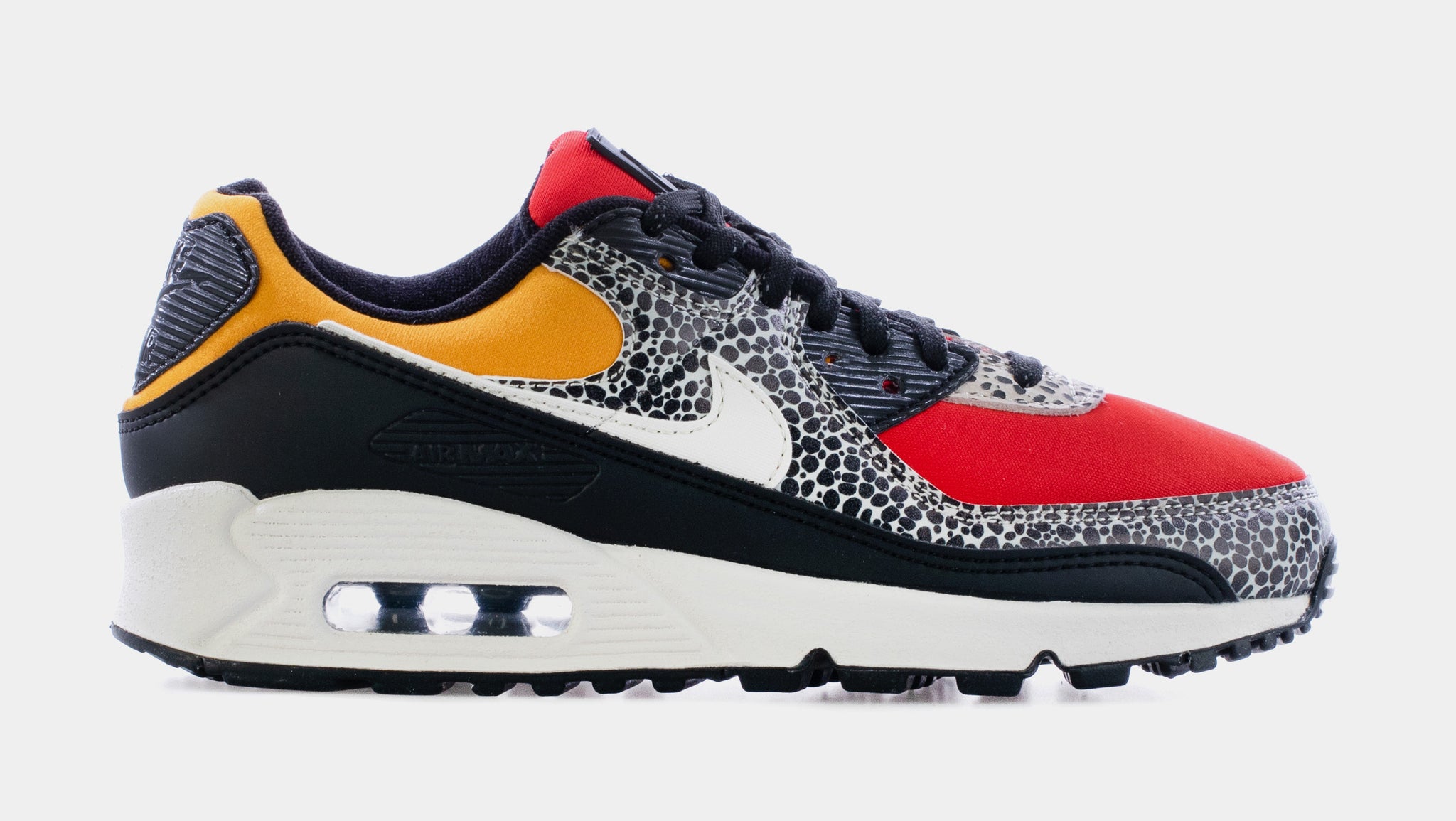 Nike Air Max 90 SE Womens Lifestyle Shoes Black Chile Red Pollen