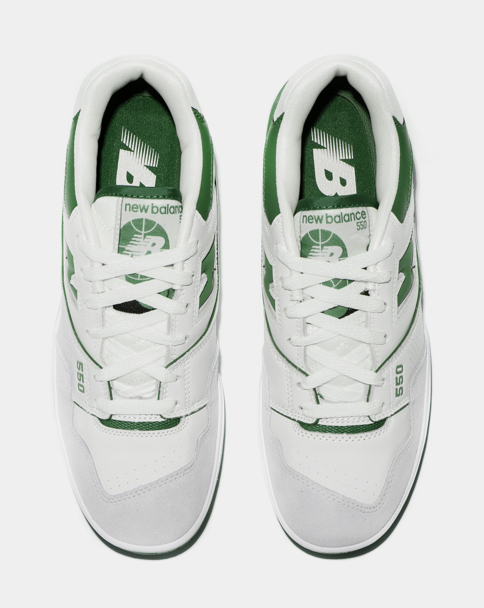 Unisex New Balance 550 White / Green Sneakers on Brubaker Store