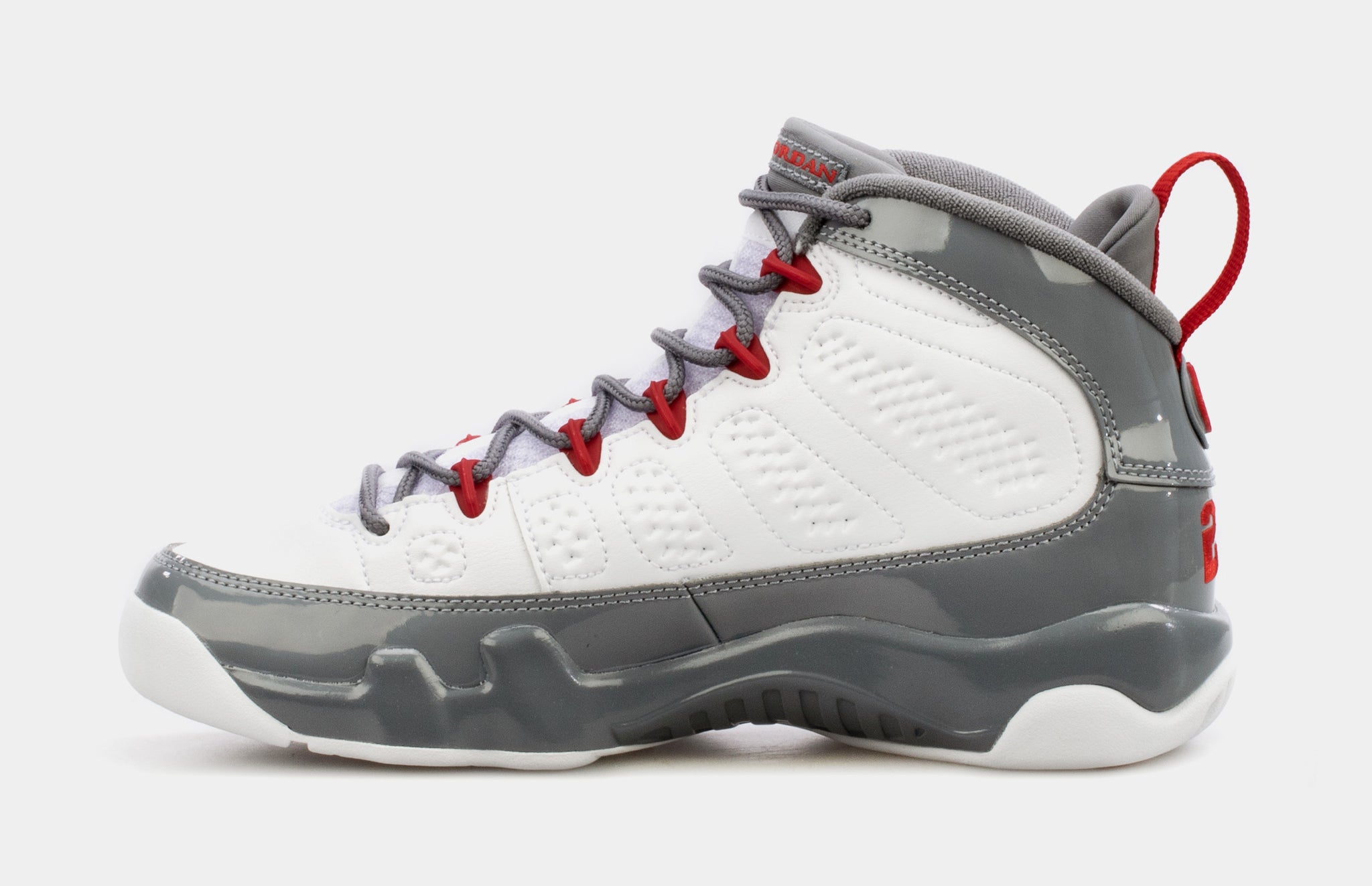 Air Jordan 9 Retro Fire Red Grade School Lifestyle Shoes (White/Red) Free  Shipping