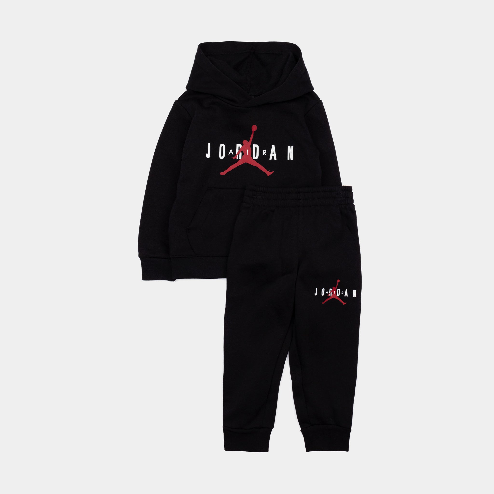 Jumpman Pullover and Jogger Infant Toddler Set Black