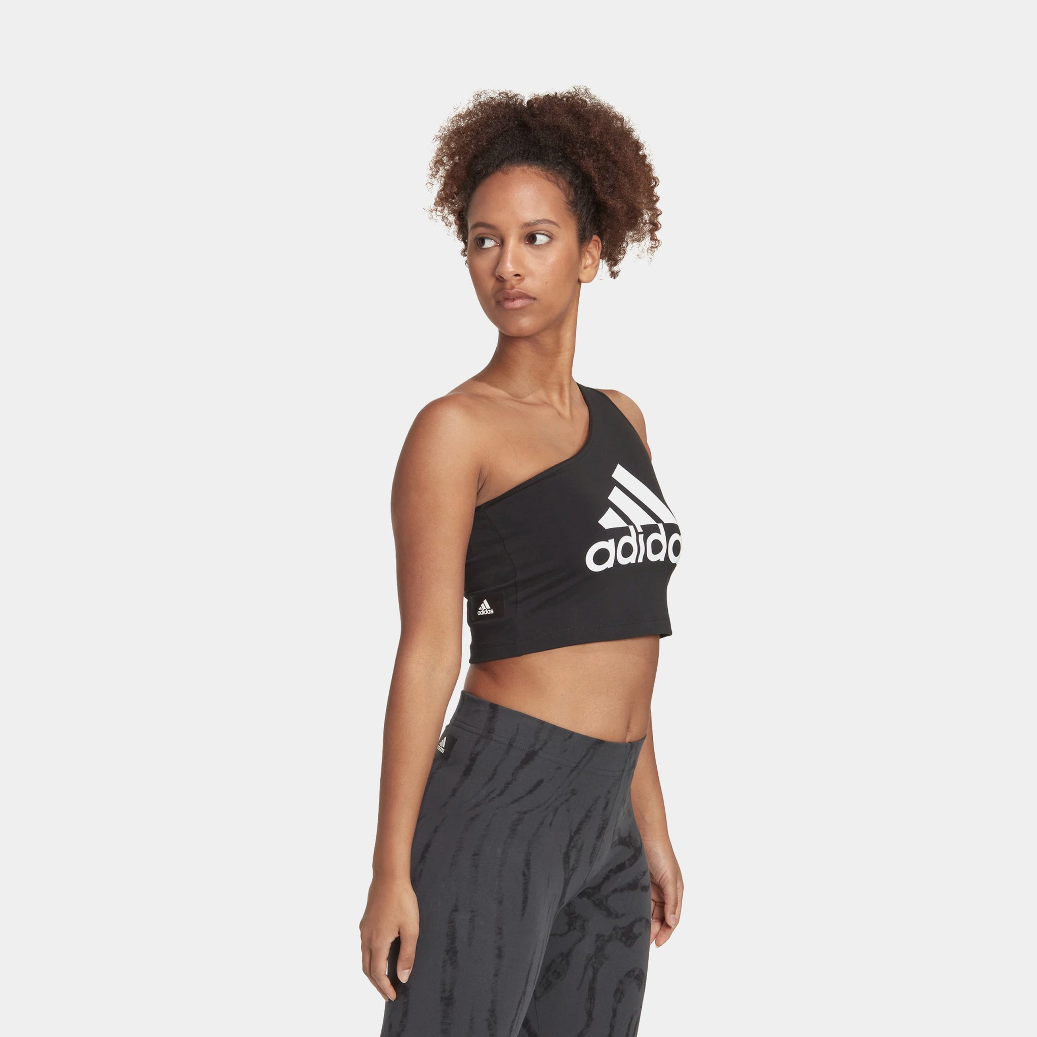 adidas Future Icons Badge Of Sports One Shoulder Tank Womens Top 