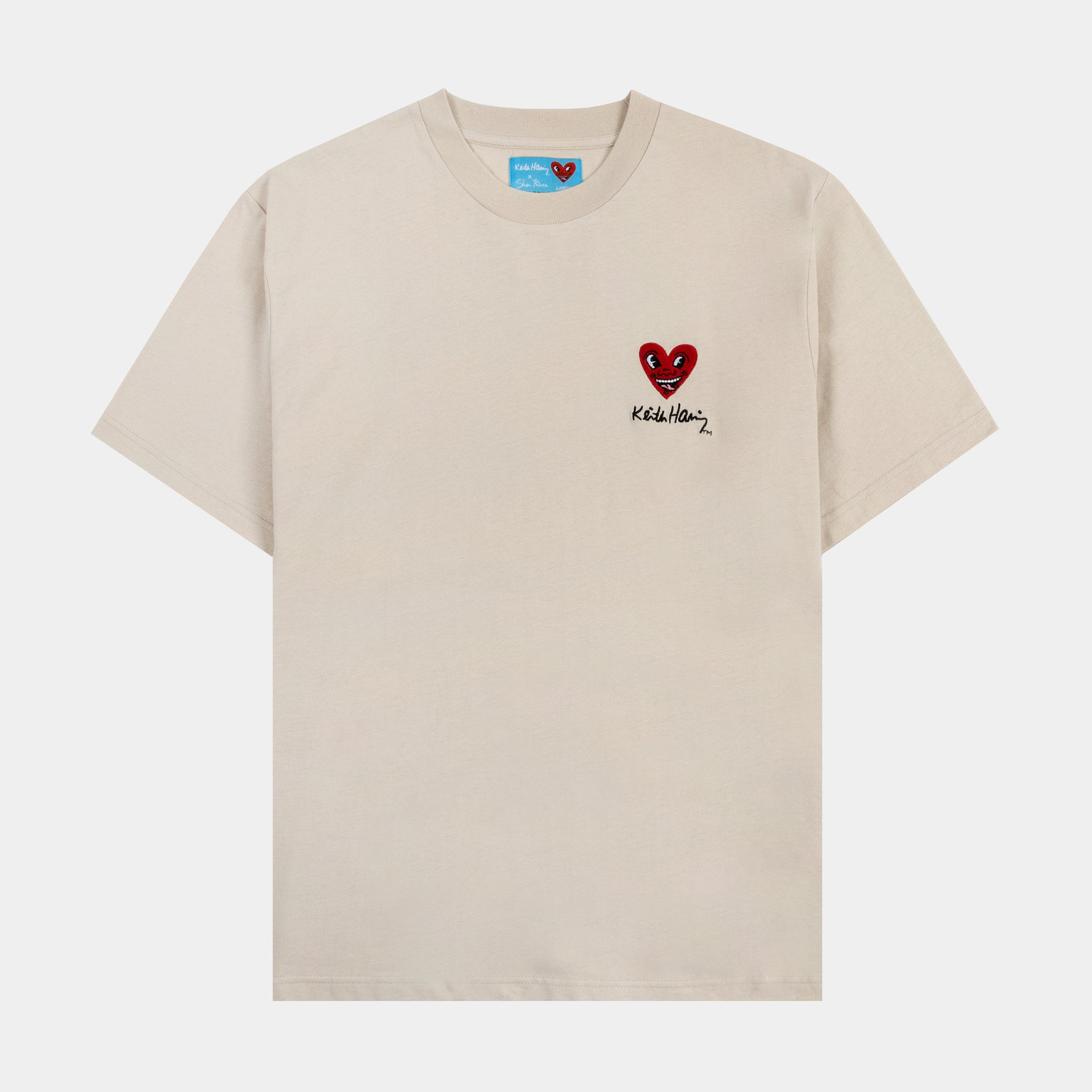 SP x Keith Haring Heart Graphic Mens Short Sleeve Shirt (Tan)