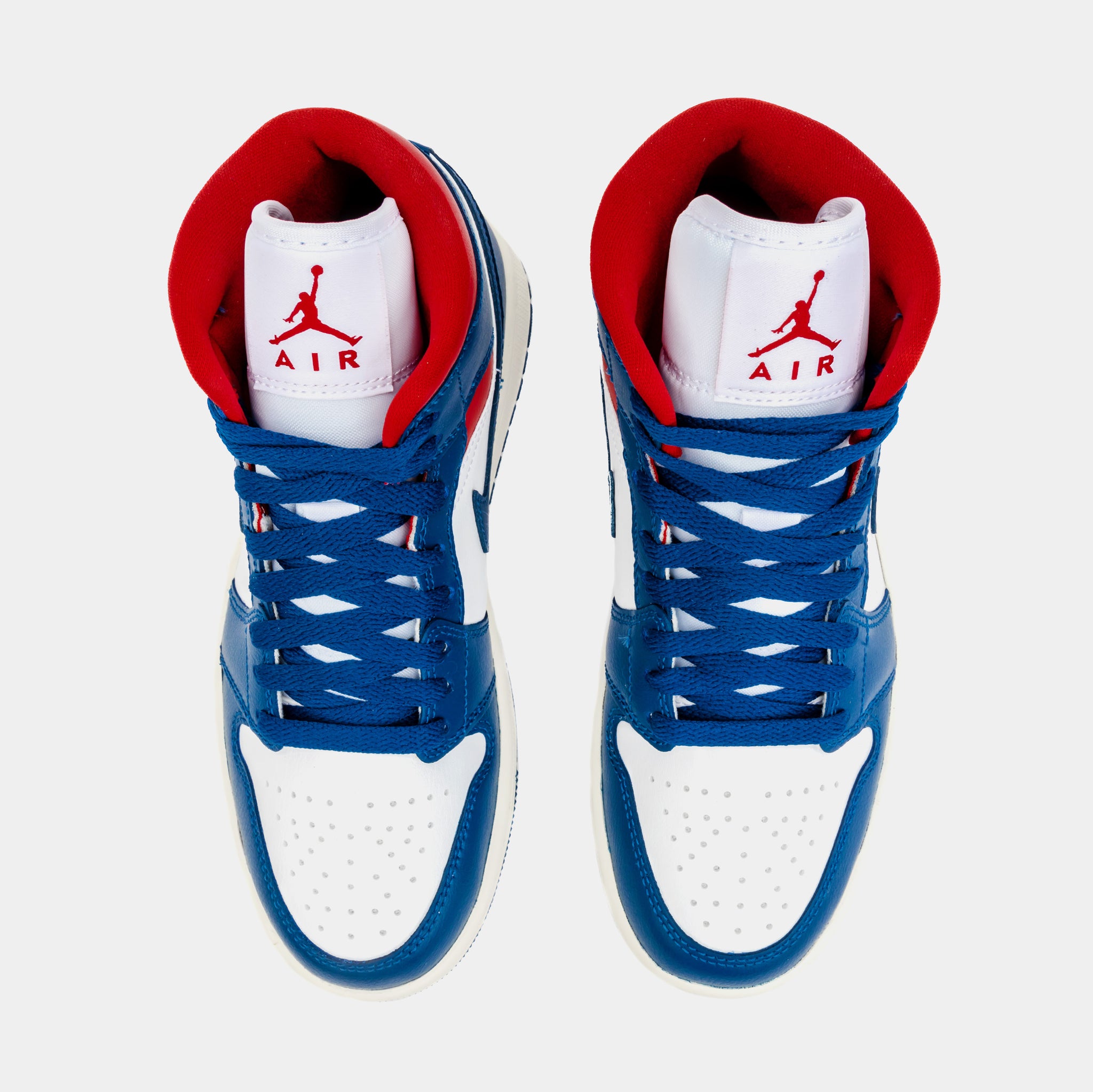 Red and blue hot sale jordan shoes