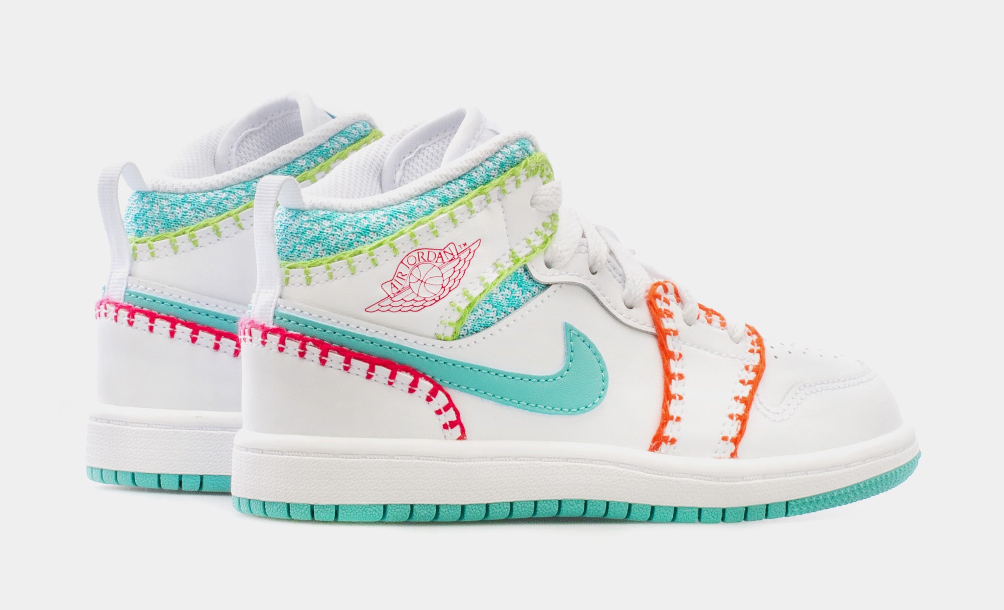 Jordan Air Jordan 1 Mid Multi Knit Preschool Lifestyle Shoes White