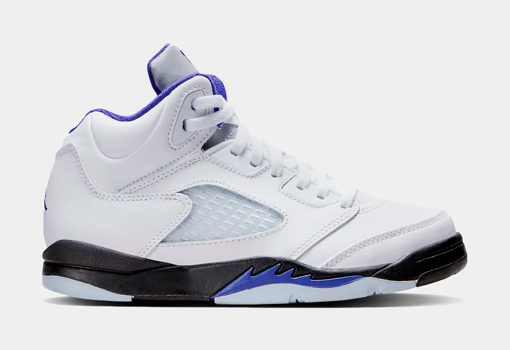 Jordan retro 5 2025 blue and white