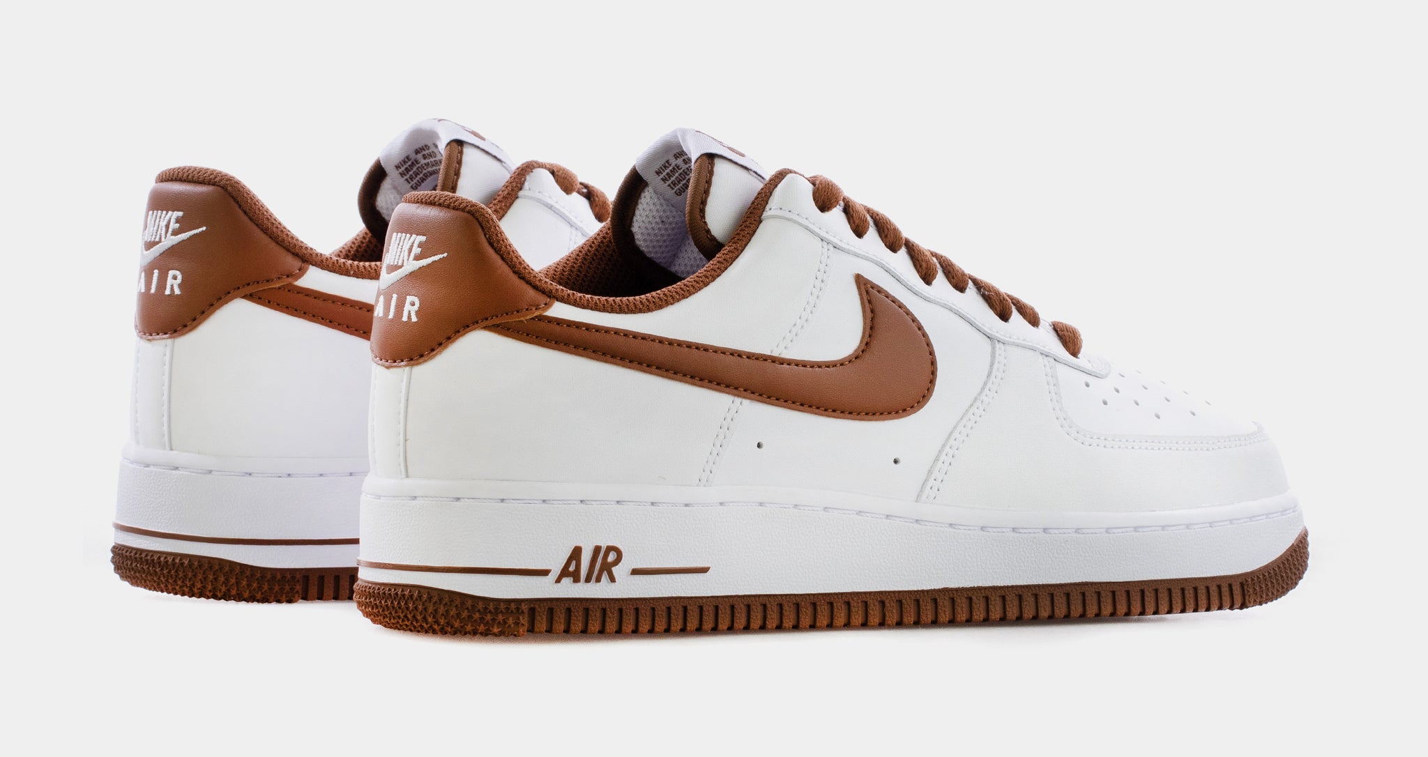 Air force 1 leather low trainers Nike Brown size 10 US in Leather - 30464889