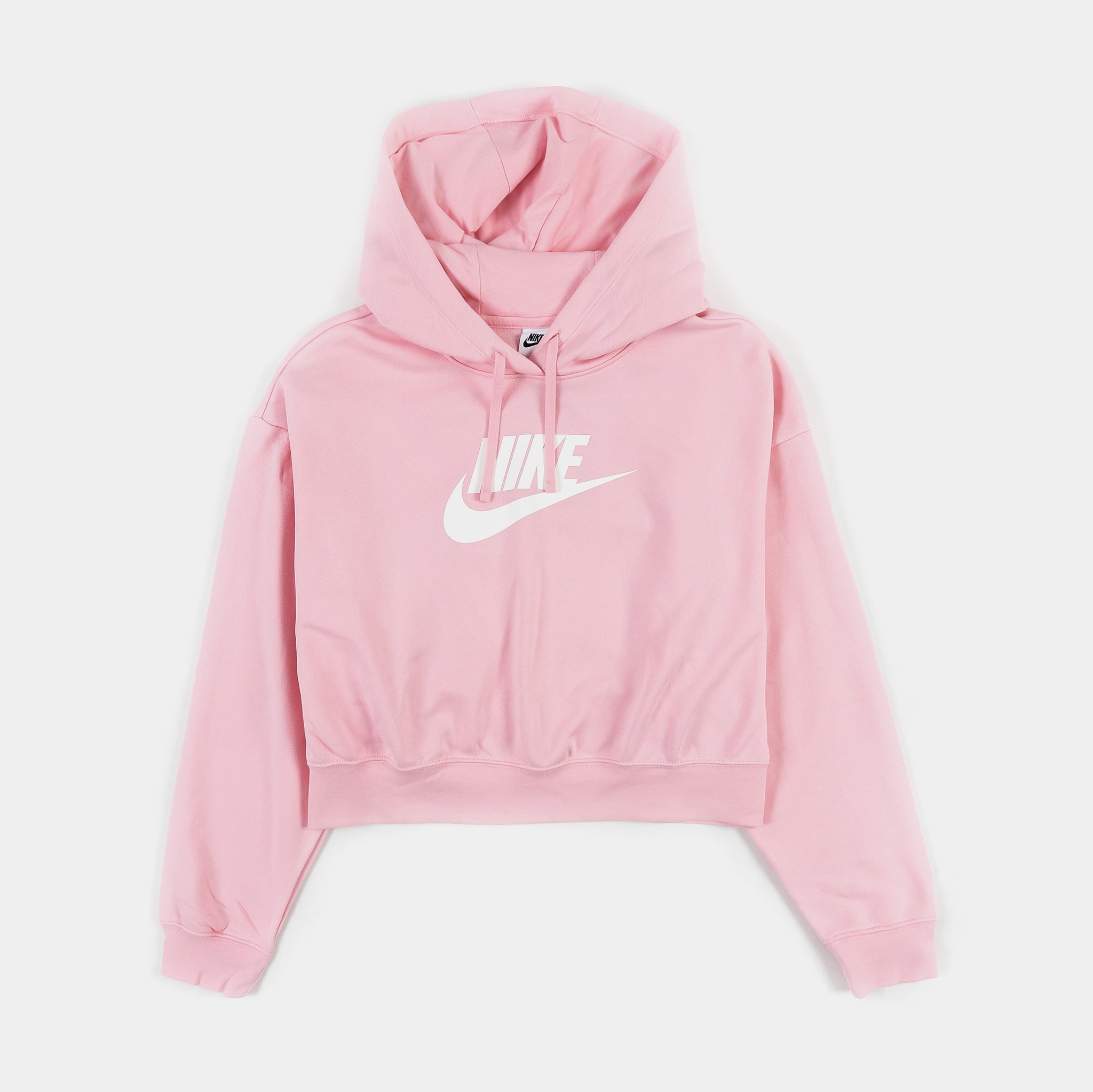 Pink nike crop hoodie new arrivals