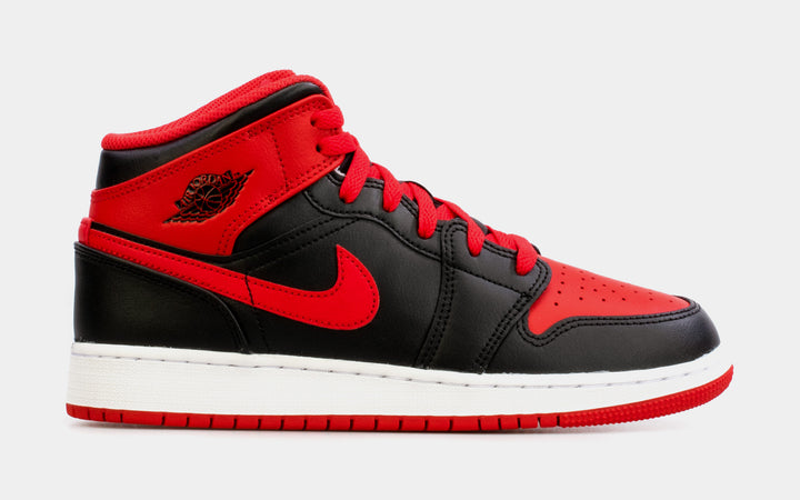 Jordan Air Jordan 1 Retro Mid Preschool Lifestyle Shoes Black Red