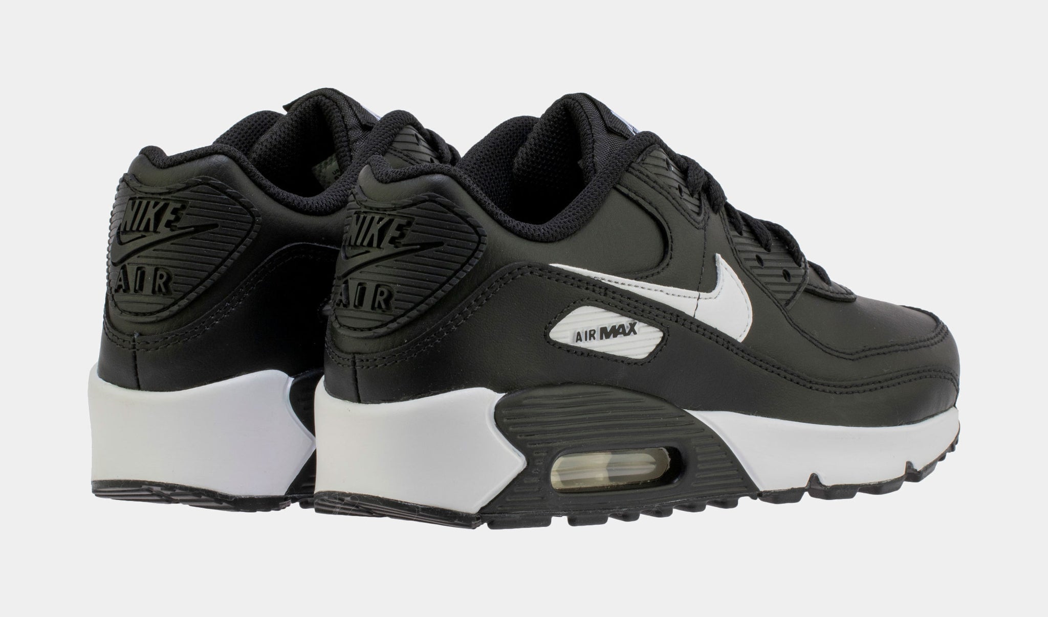 Nike Air Max 90 365 Leather Grade School Running Shoes Black