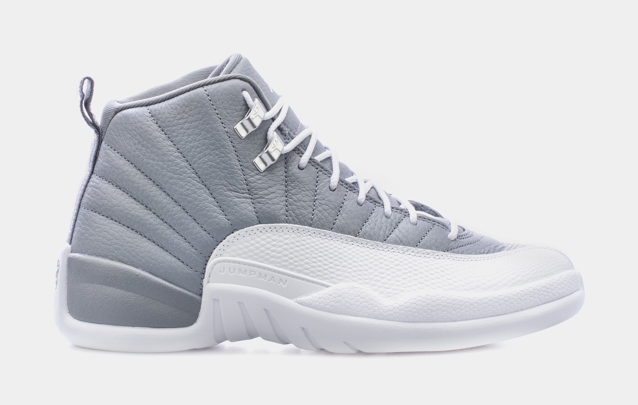 Jordan Air Jordan 12 Retro Stealth Mens Lifestyle Shoes Grey White