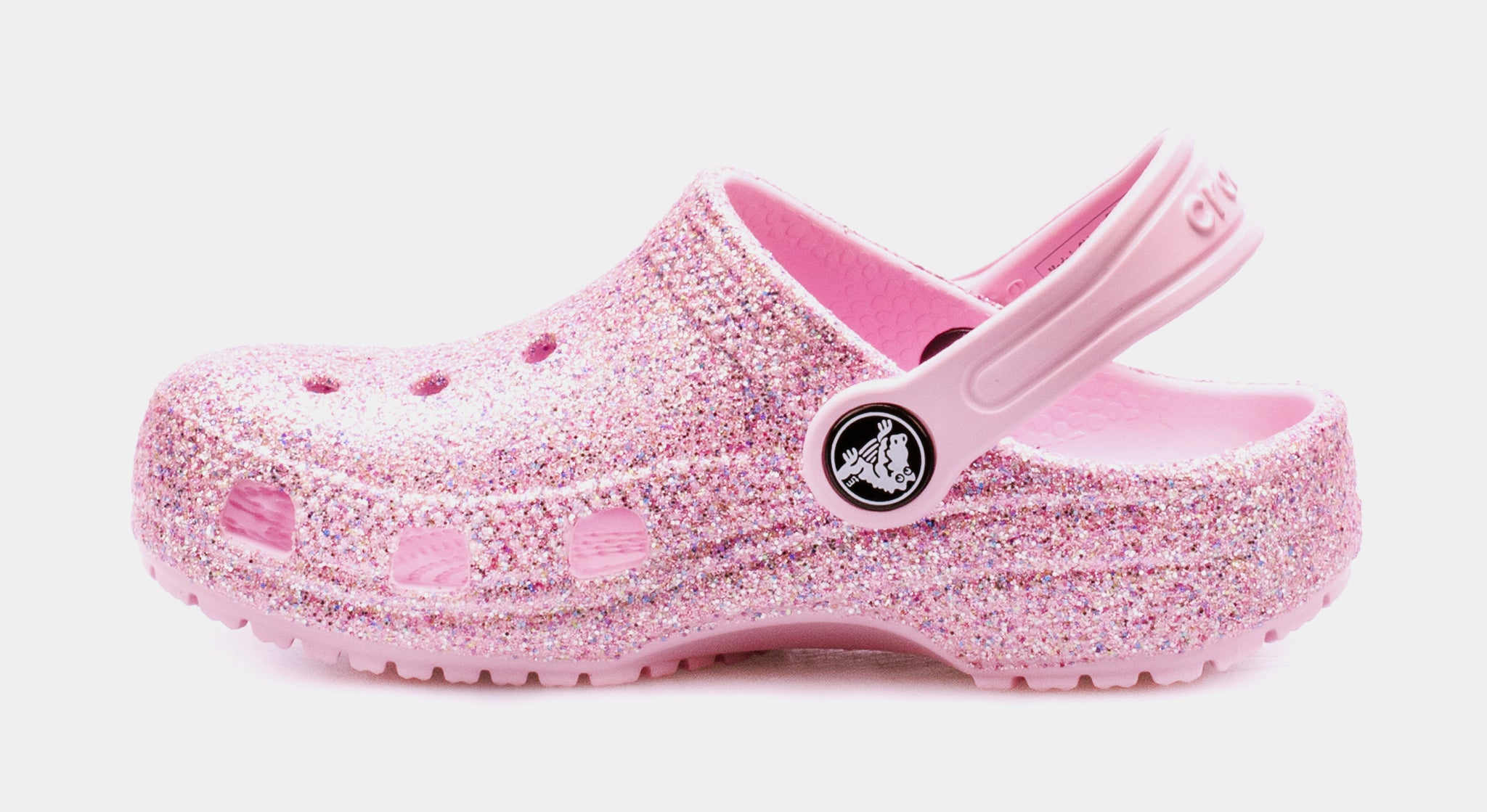 Glitter pink best sale crocs