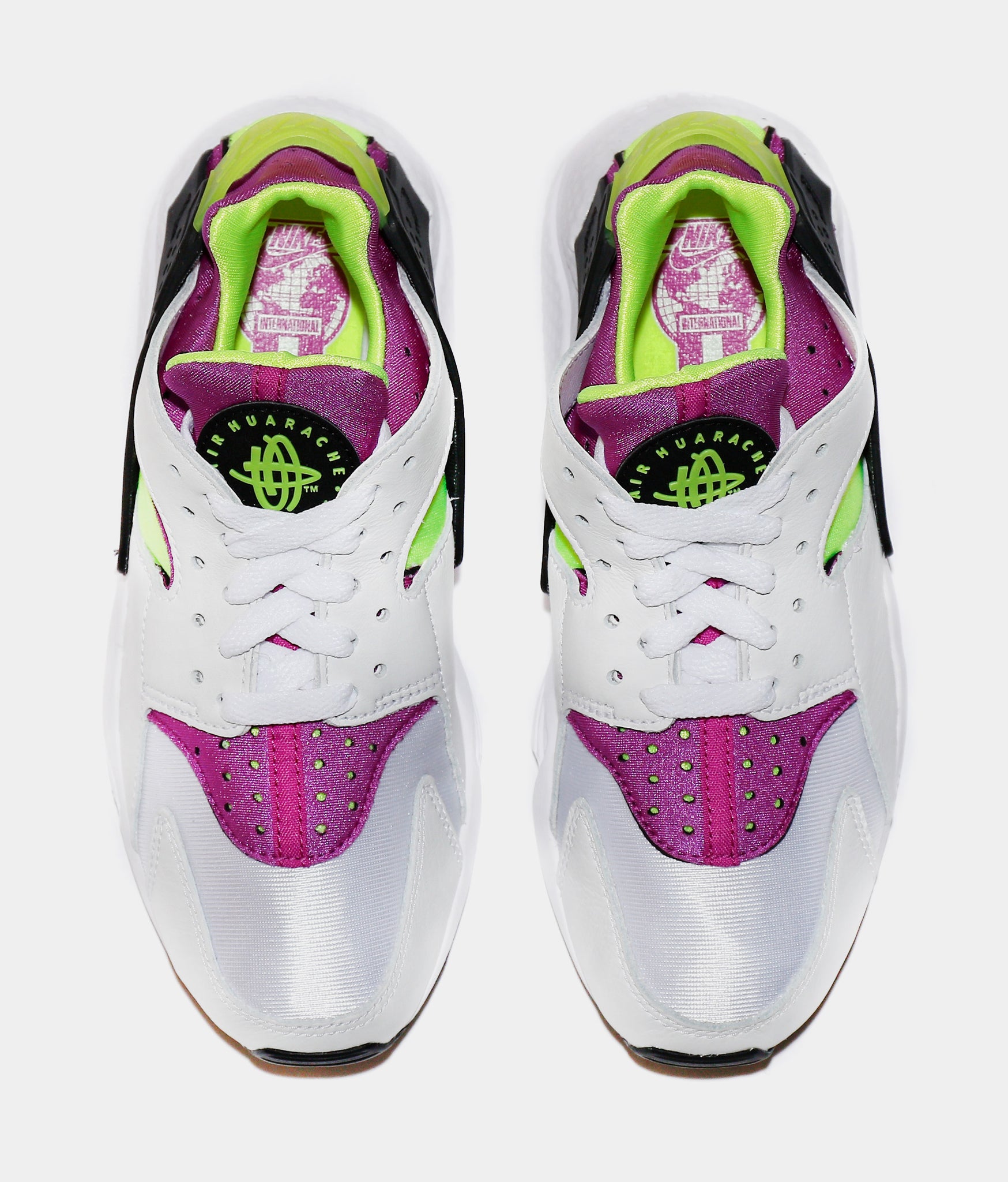 Nike Air Huarache Womens Lifestyle Shoe White Magenta Black Neon Yellow DH4439 101 Shoe Palace