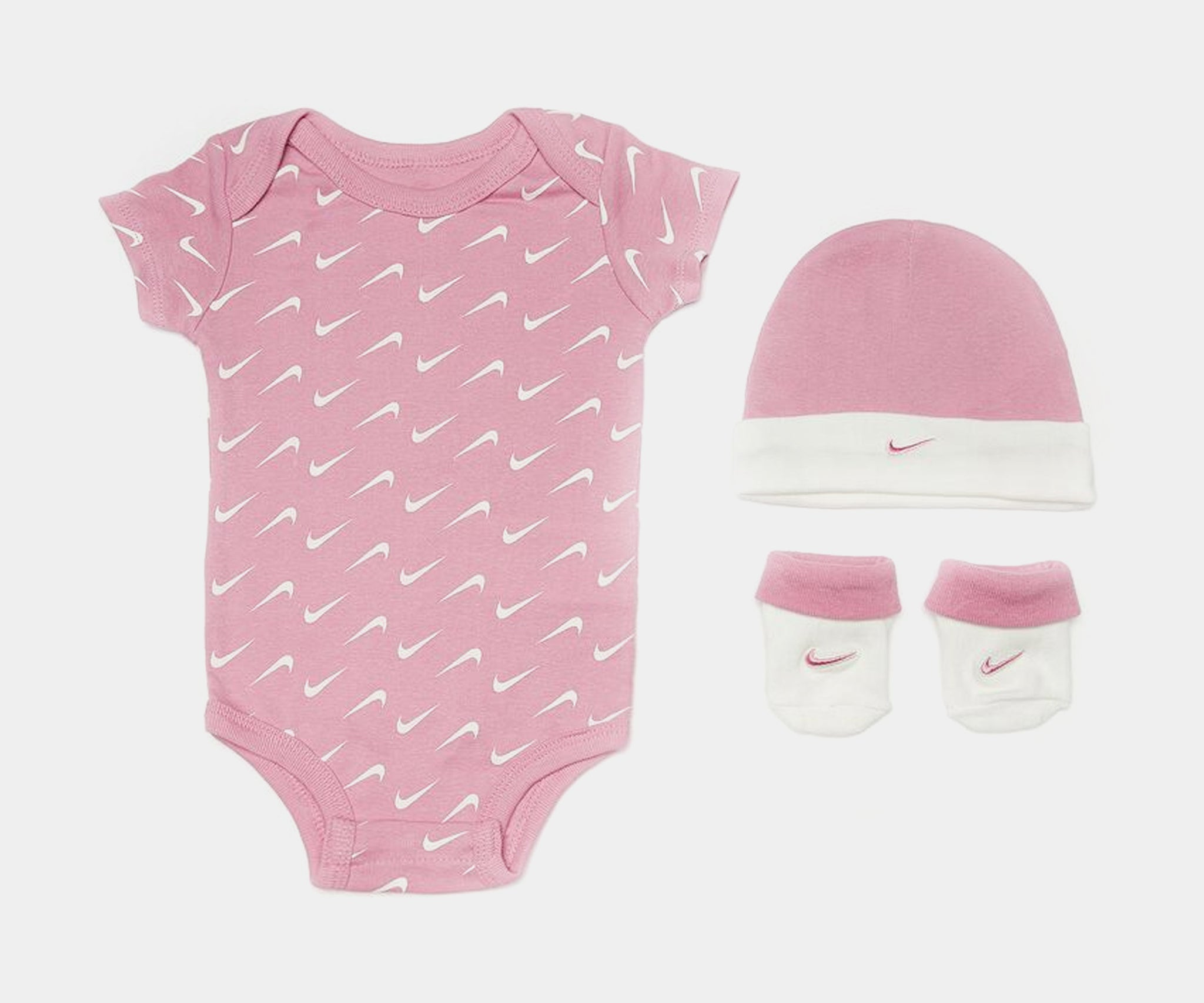 Pink nike best sale baby onesie