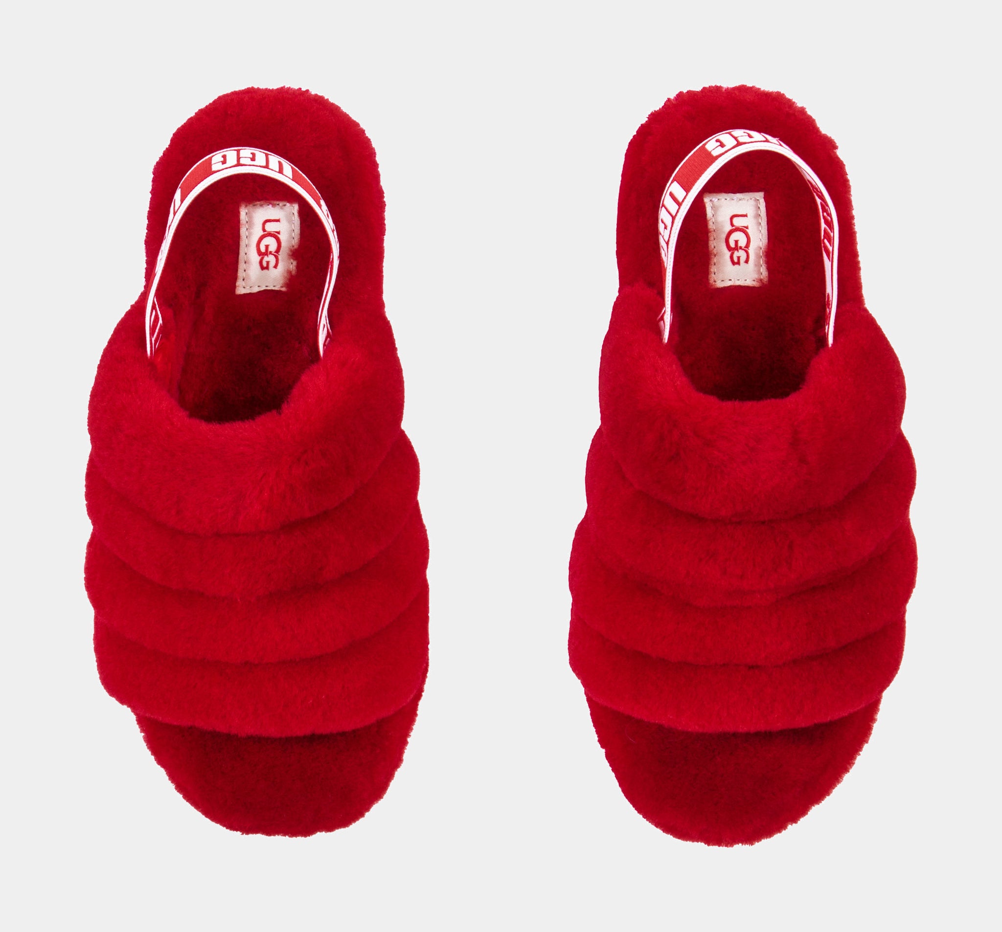 Ugg fluff best sale slippers red