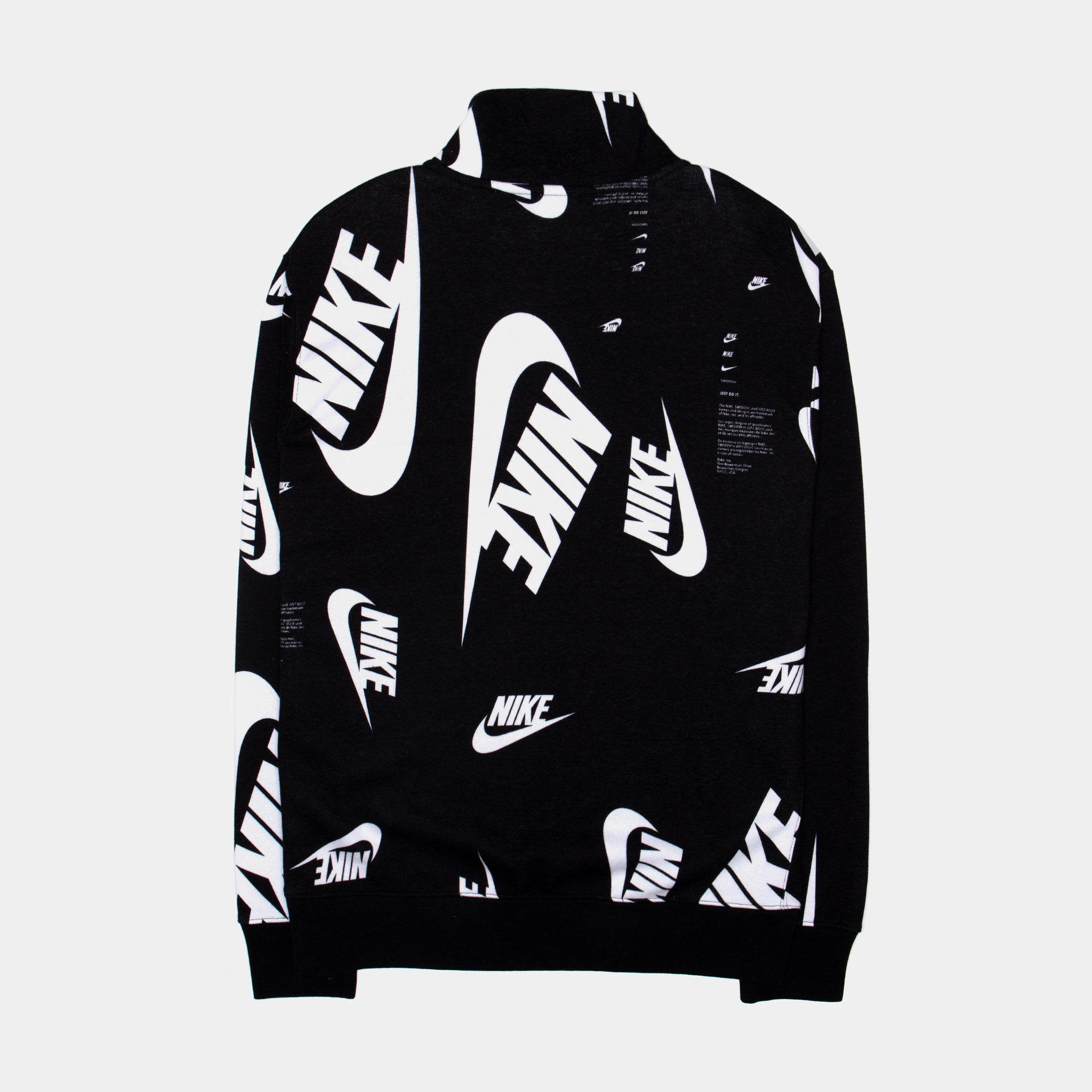 Nike hoodie black and clearance white