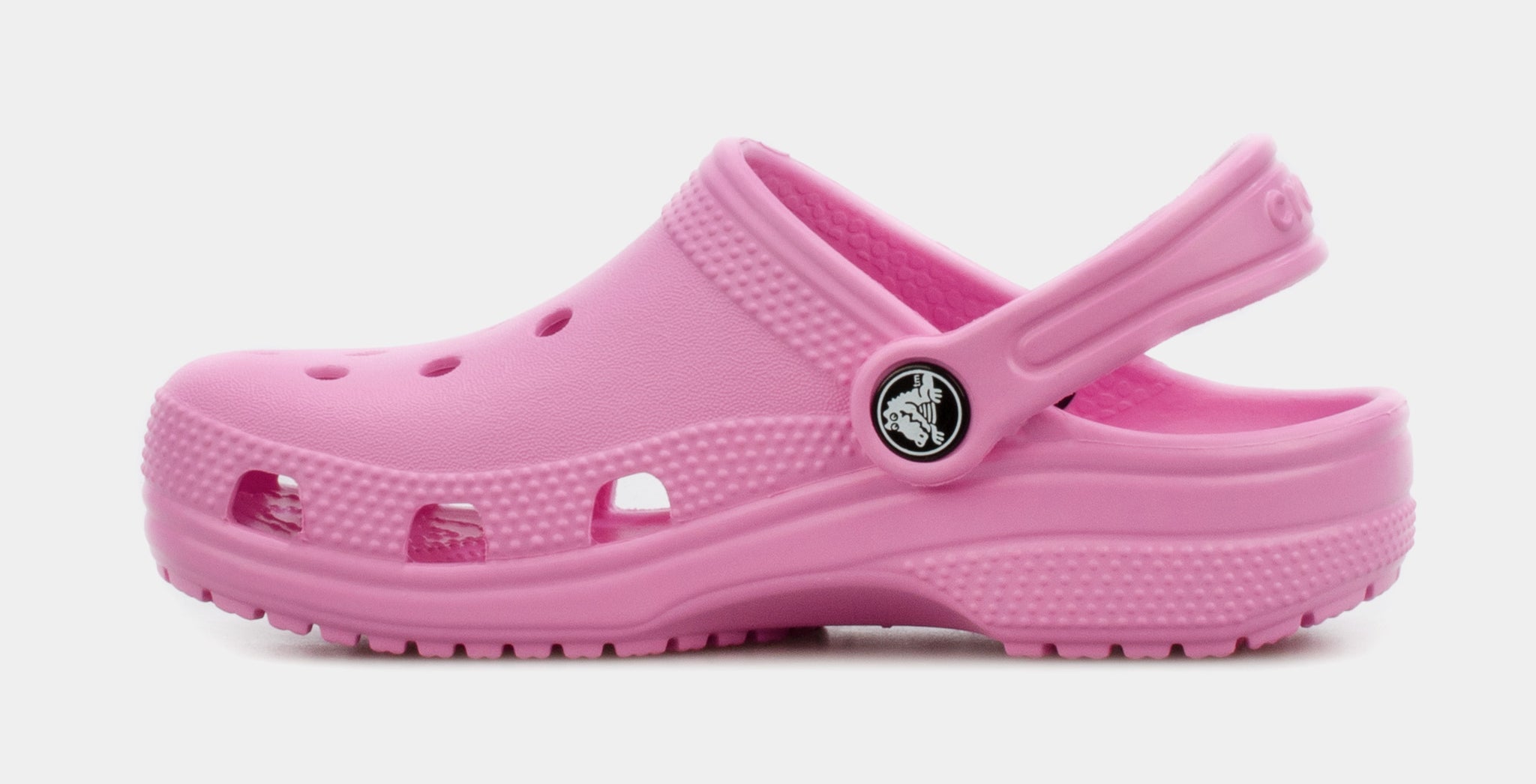 pink crocs with