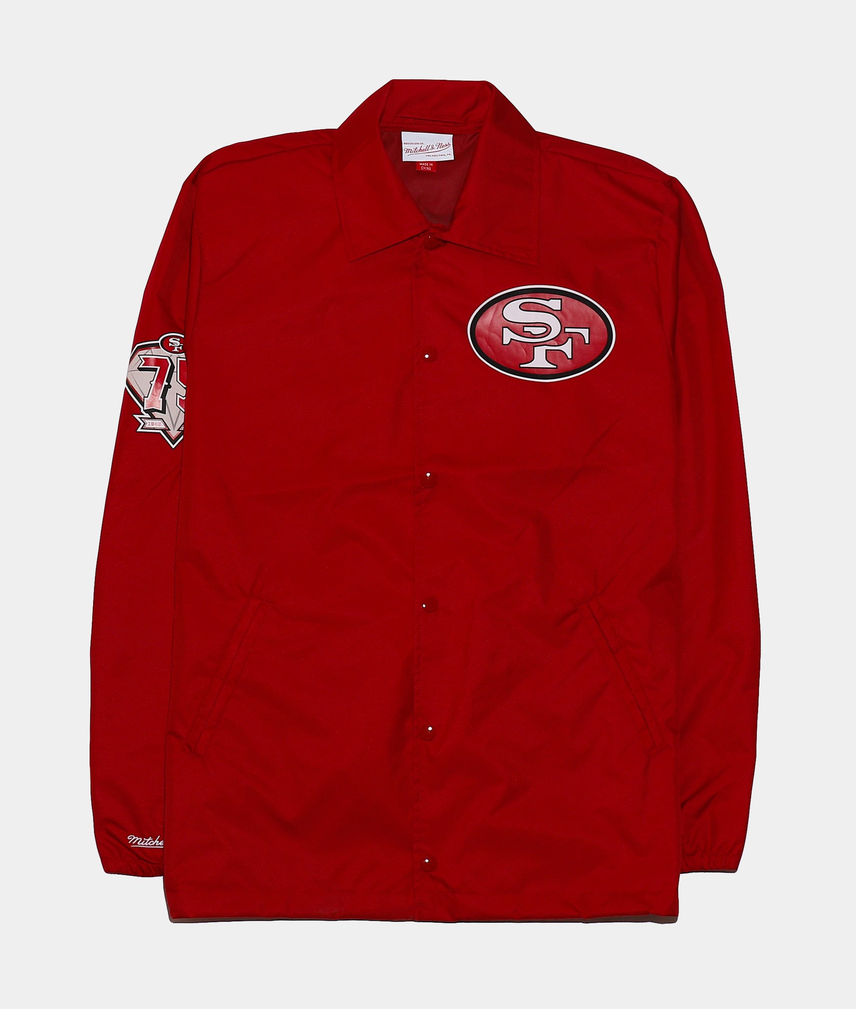 Mitchell & Ness 49ers 75th Annual Coaches Mens Jacket Red Gold  OJBF3199-SF4YYPPPSCAR – Shoe Palace