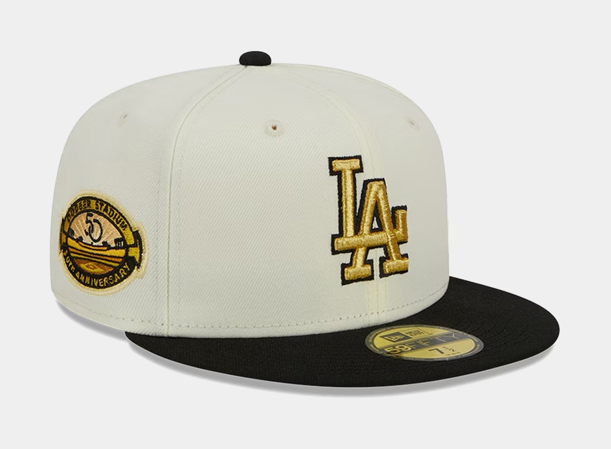 New Era Los Angeles Dodgers City Icon 59FIFTY Mens Hat Beige Black