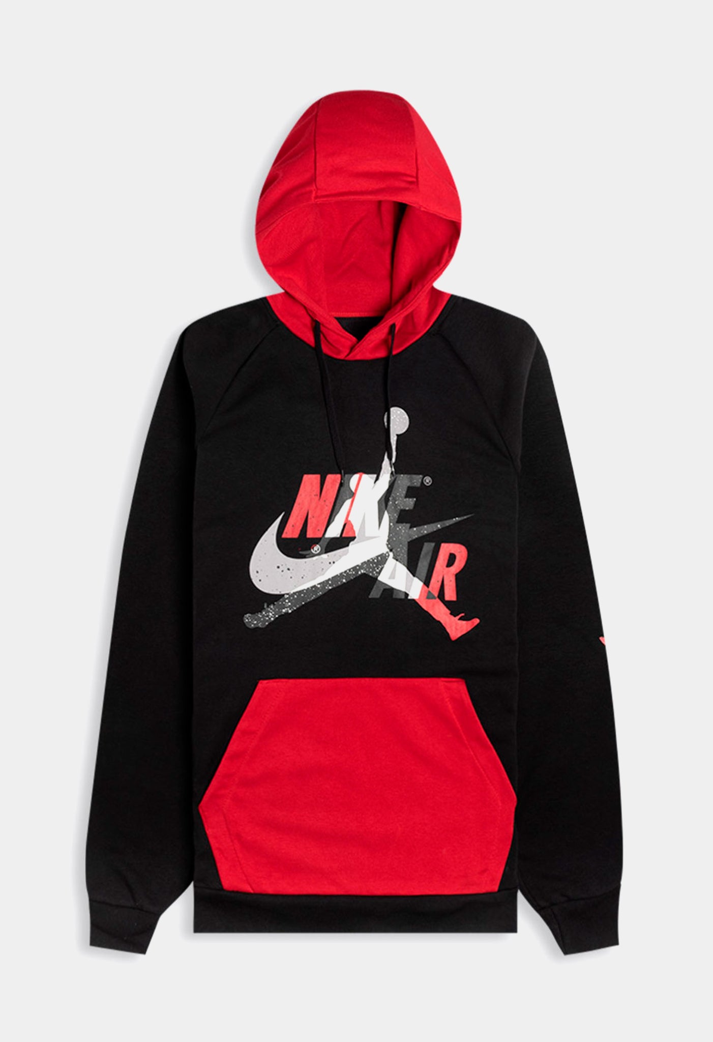 Jumpman Classic Lightweight Mens Fleece Pullover Hoodie Black Red White