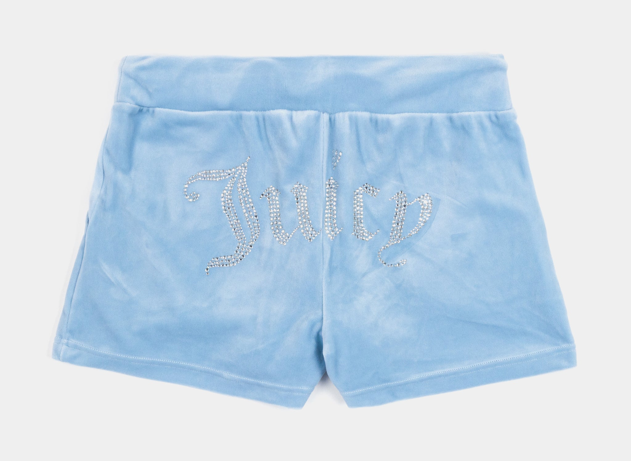 Juicy Couture OG Bling Velour Womens Shorts Blue