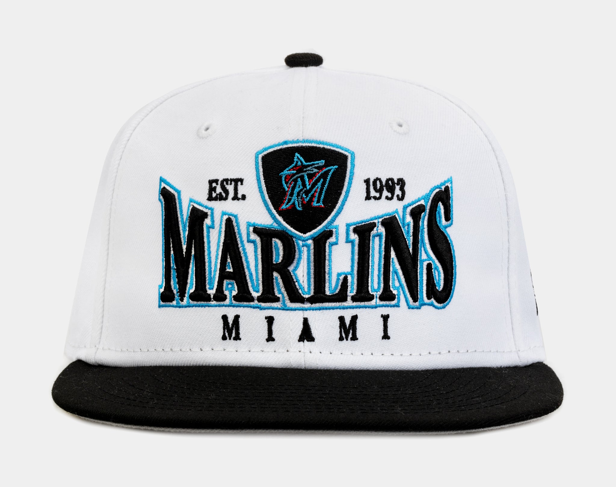 New Era Miami Marlins Crest 9FIFTY Mens Snapback Hat White Black 60310244 –  Shoe Palace