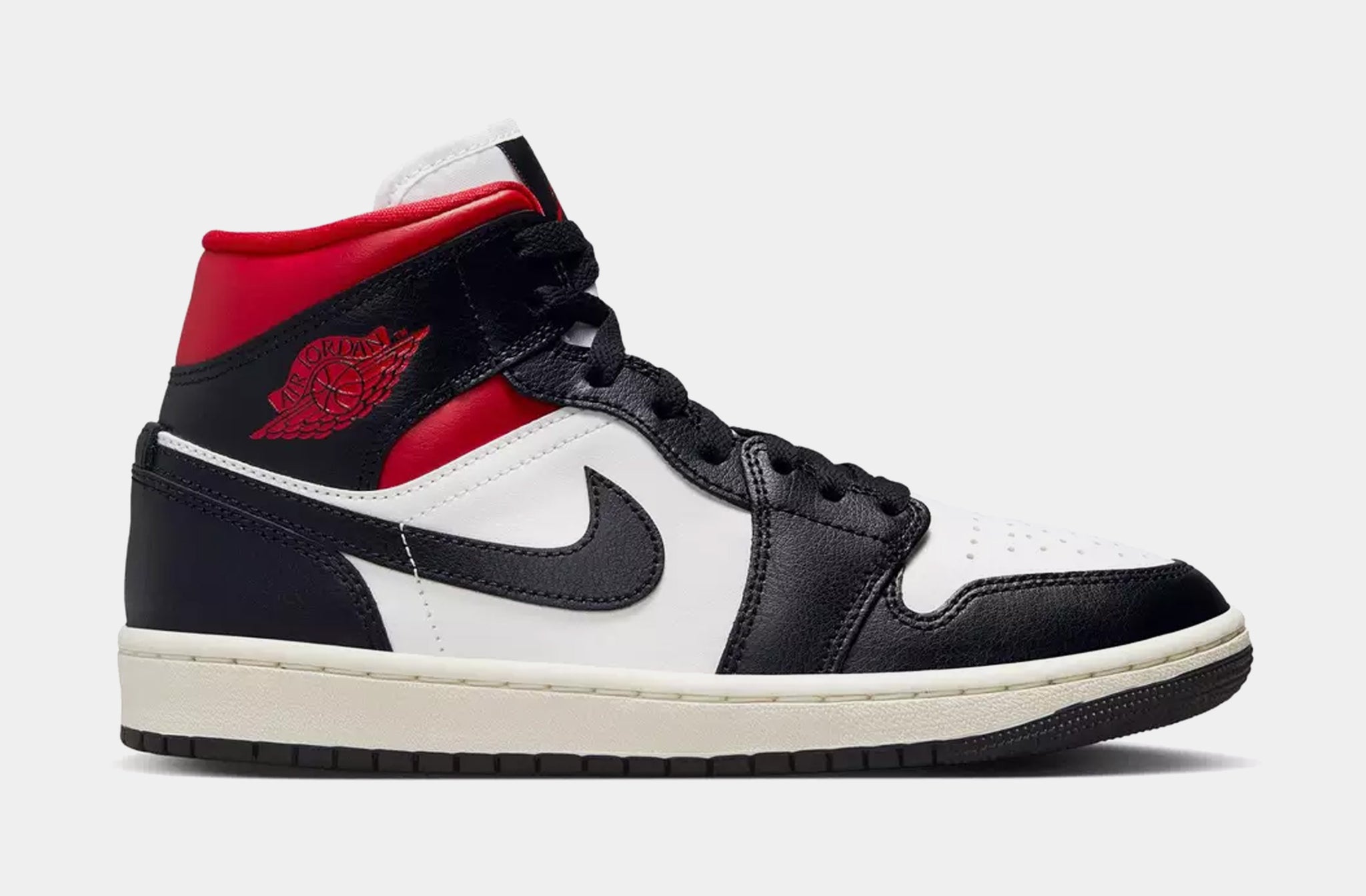 Jordan Air Jordan 1 Retro Mid Womens Lifestyle Shoes Black Red