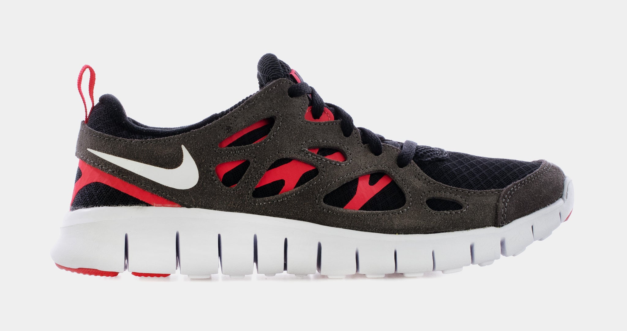 Nike Free Run 2 Grade School Running Shoes Black Siren Red DD0163