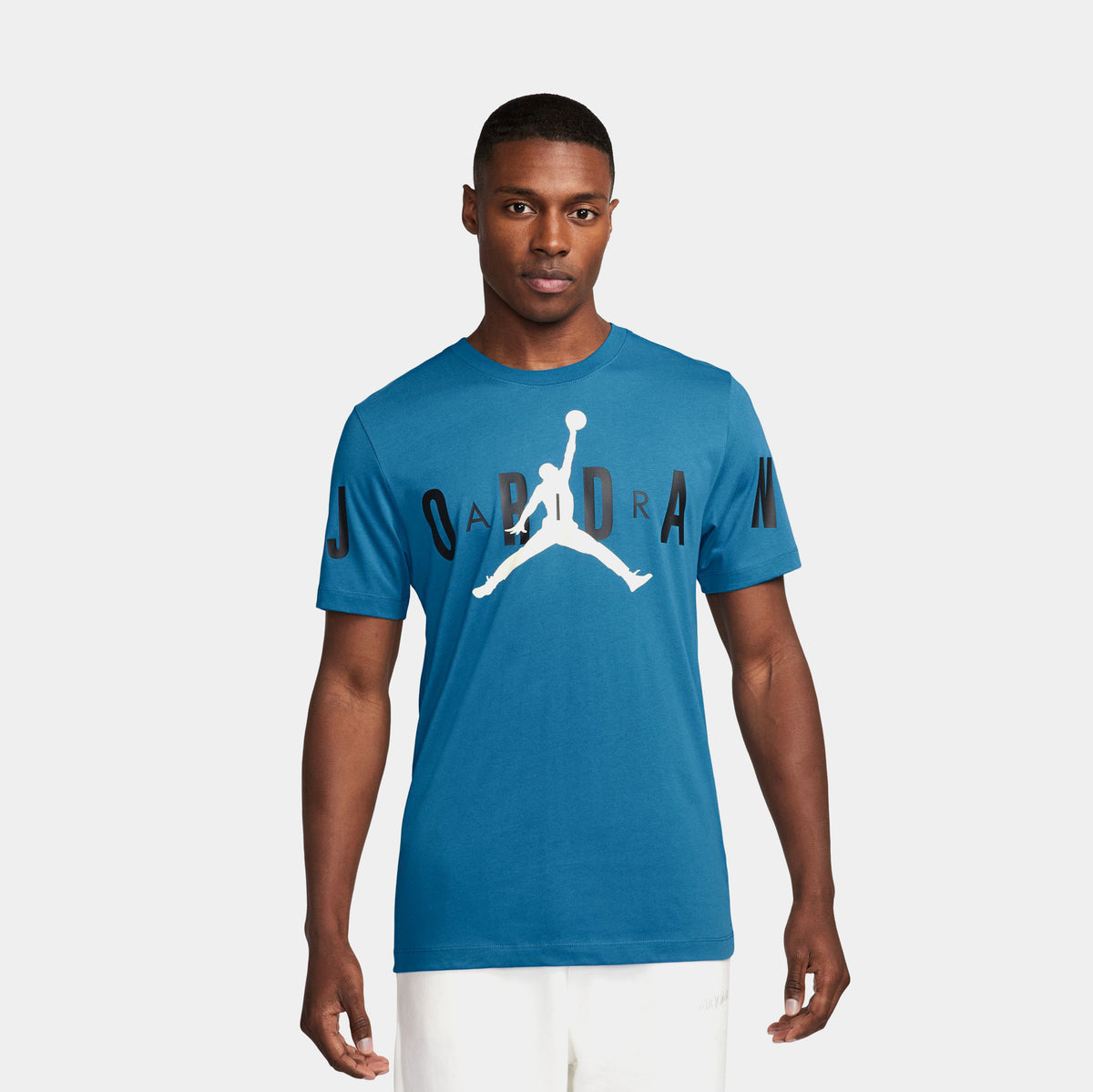 Jordan Air Stretch Mens Short Sleeve Shirt Industrial Blue Black Sail ...