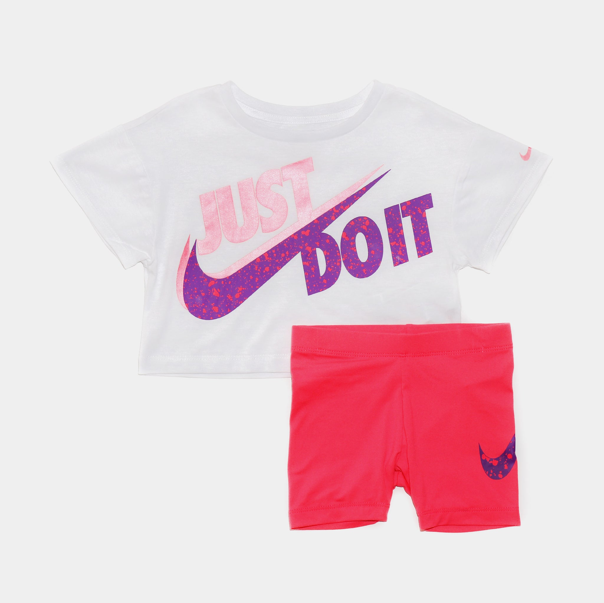 Nike Boxy Tee and Bike Short Set Infant Toddler Set Pink 26J291