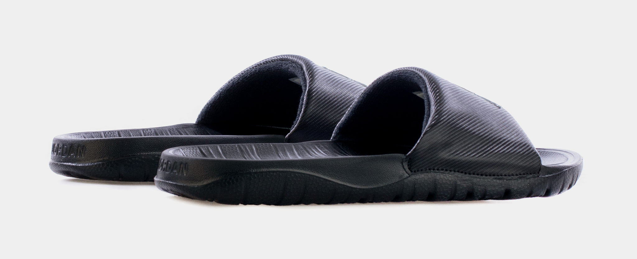 All black jordan sandals best sale