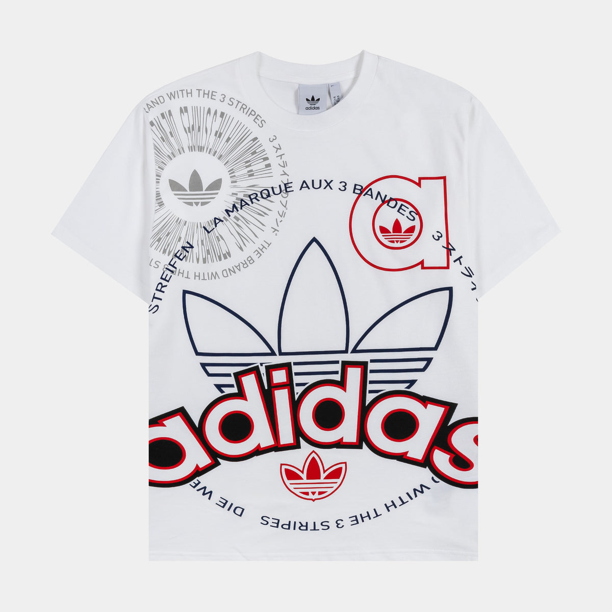 adidas Multi Logo Essentials Mens Short Sleeve Shirt White IJ5233 ...