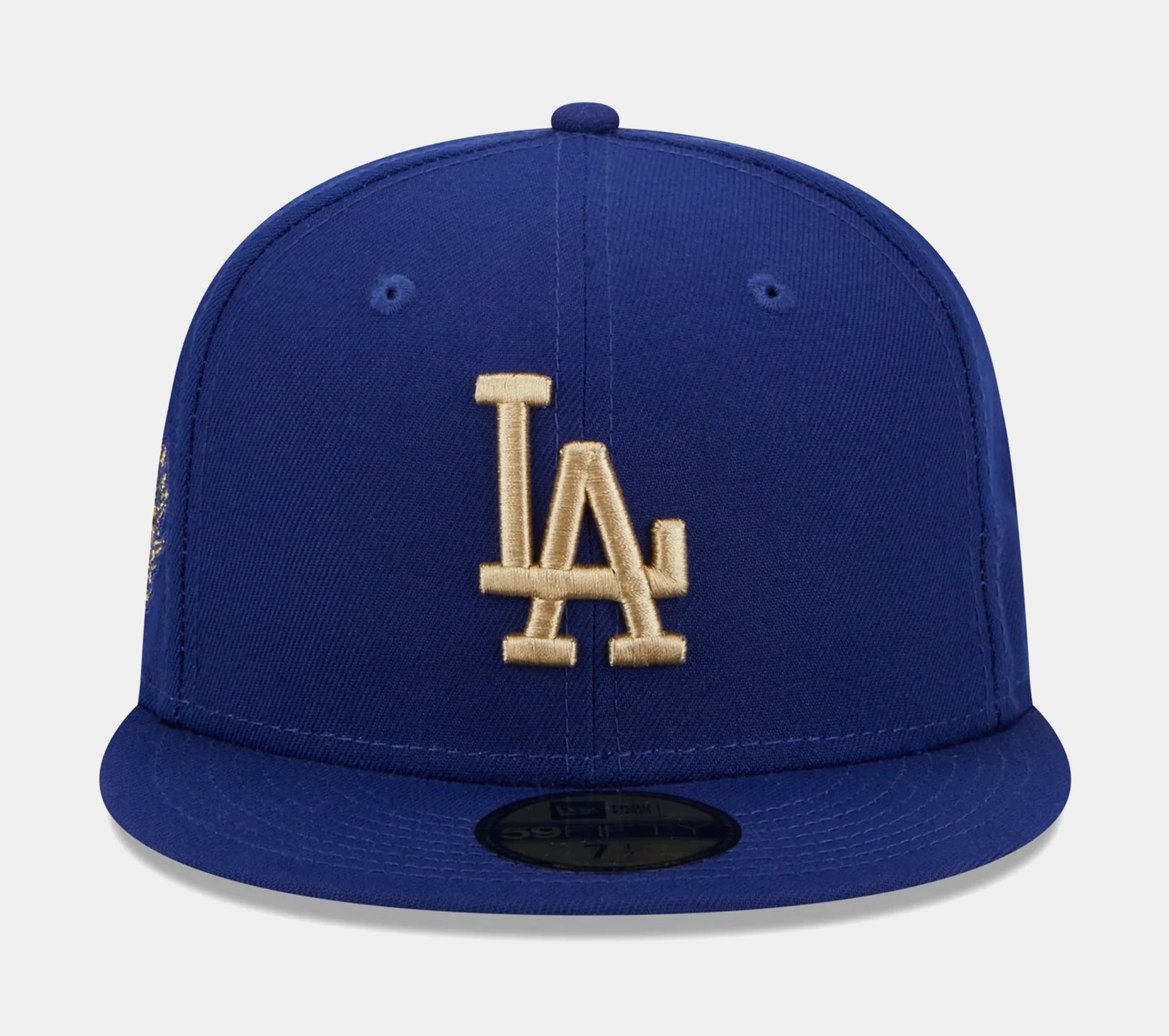 Los Angeles Dodgers Laurel Side Patch 59FIFTY Fitted Mens Hat (Blue)