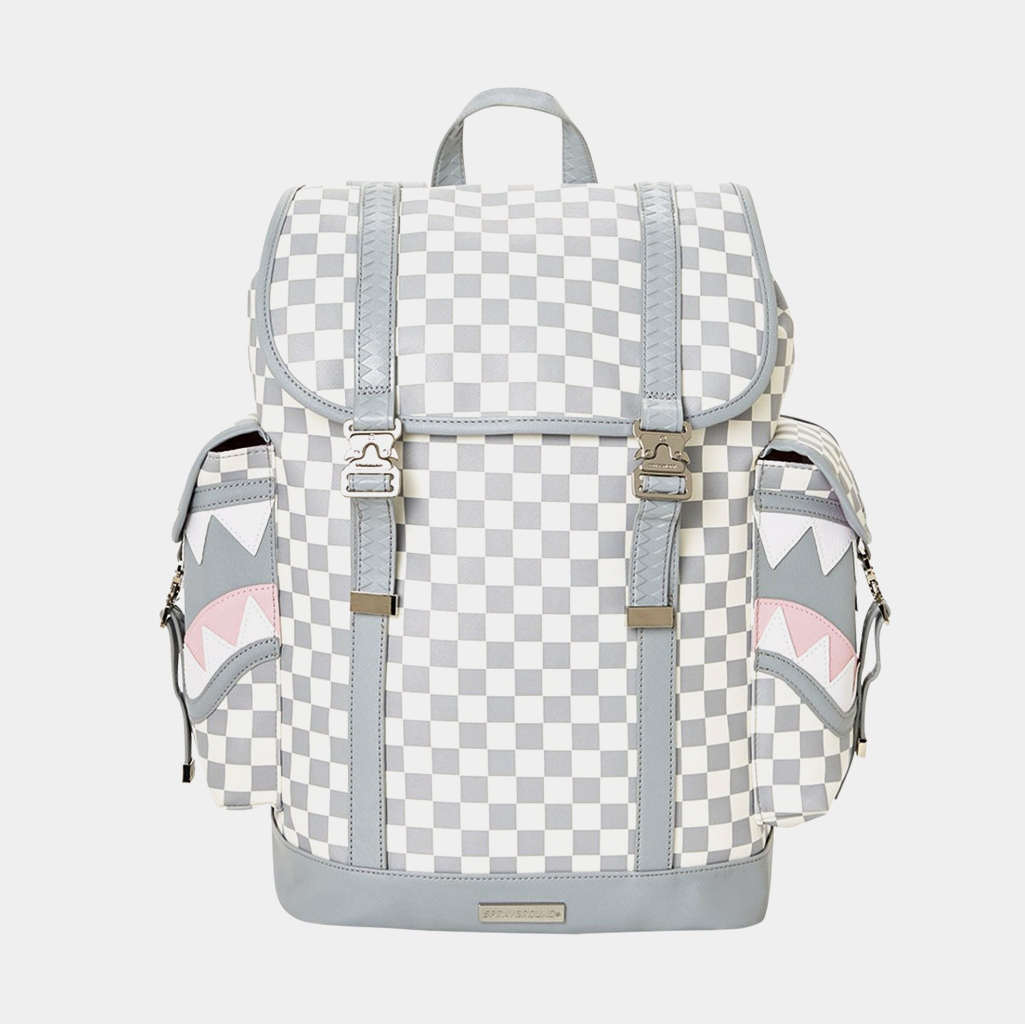 Sprayground Rose Money Checkered White & Grey Backpack