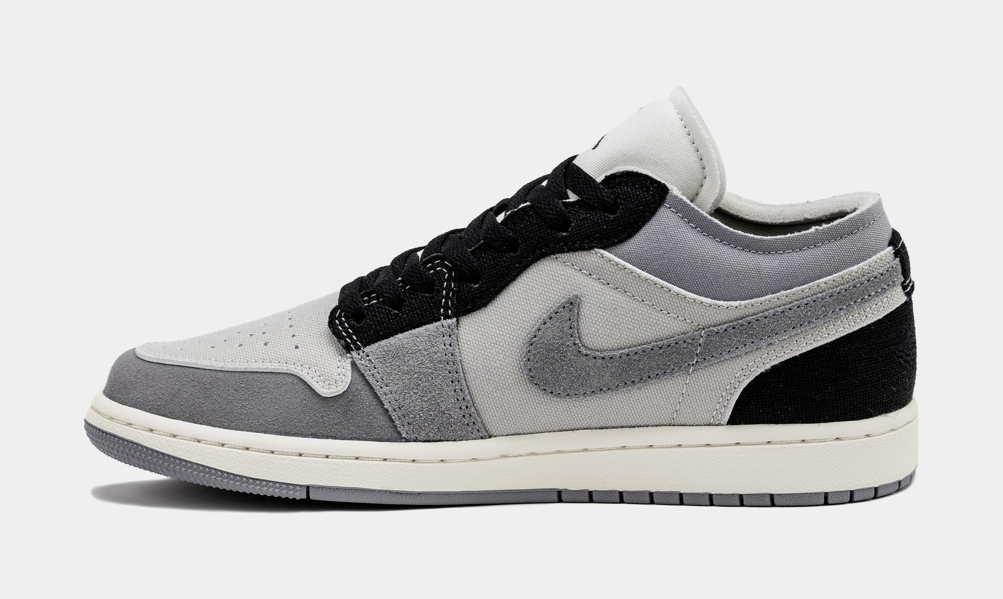 Air Jordan 1 Retro Low Craft Cement Grey Mens Basketball Shoes (Grey/Black)