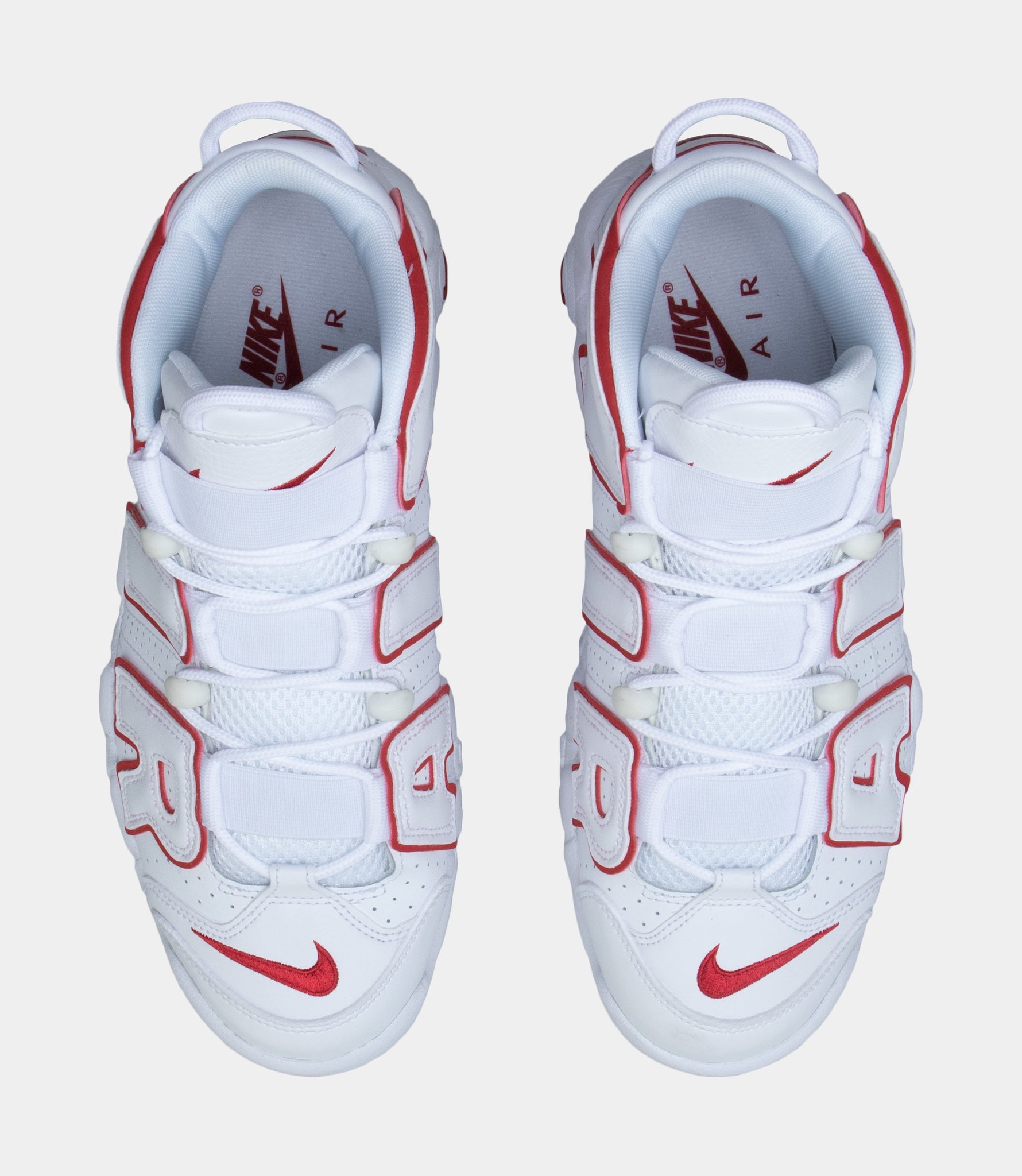 Nike more uptempo hot sale red and white