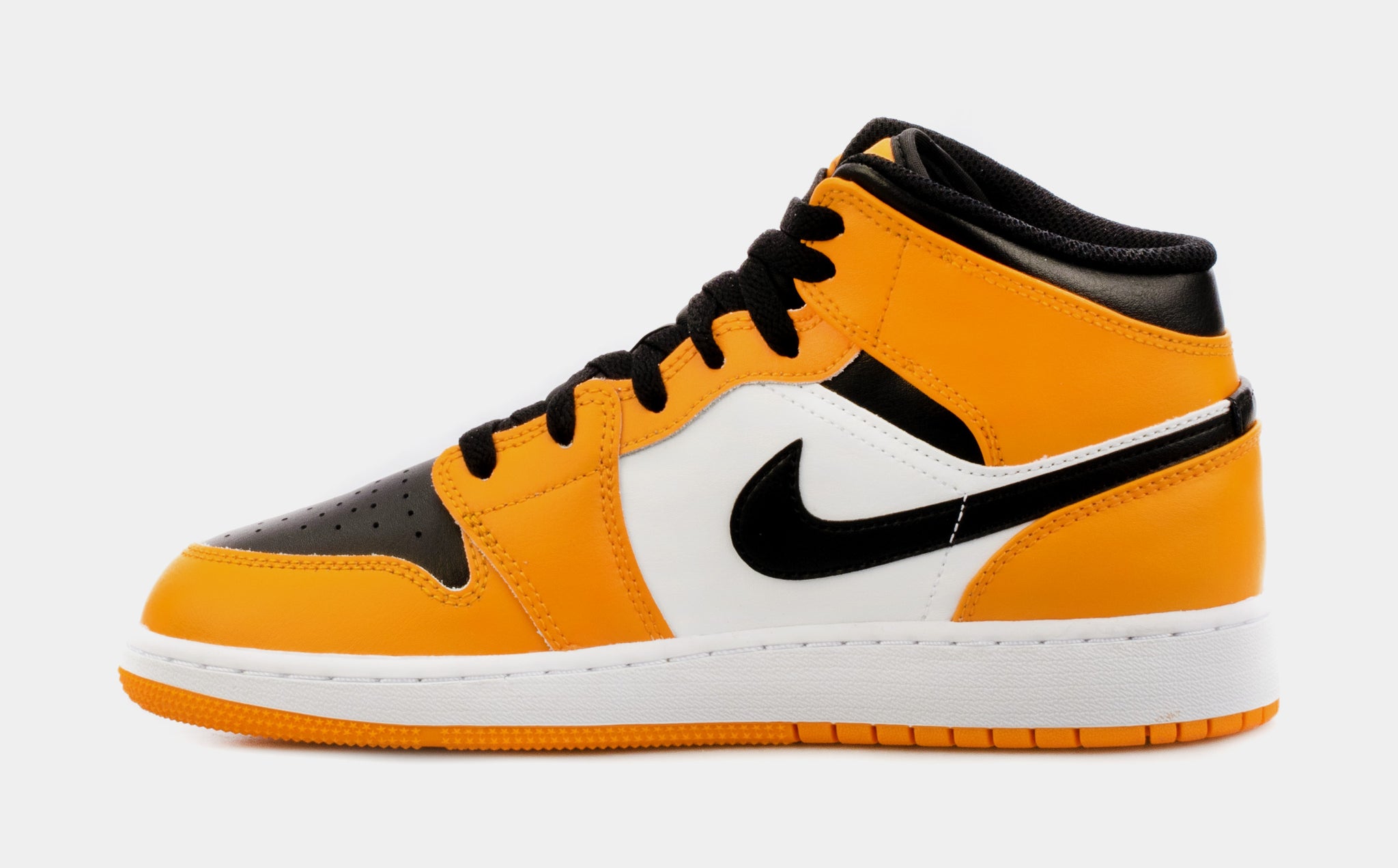 Air Jordan 1 Mid Taxi Grade School Lifestyle Shoes Yellow Black