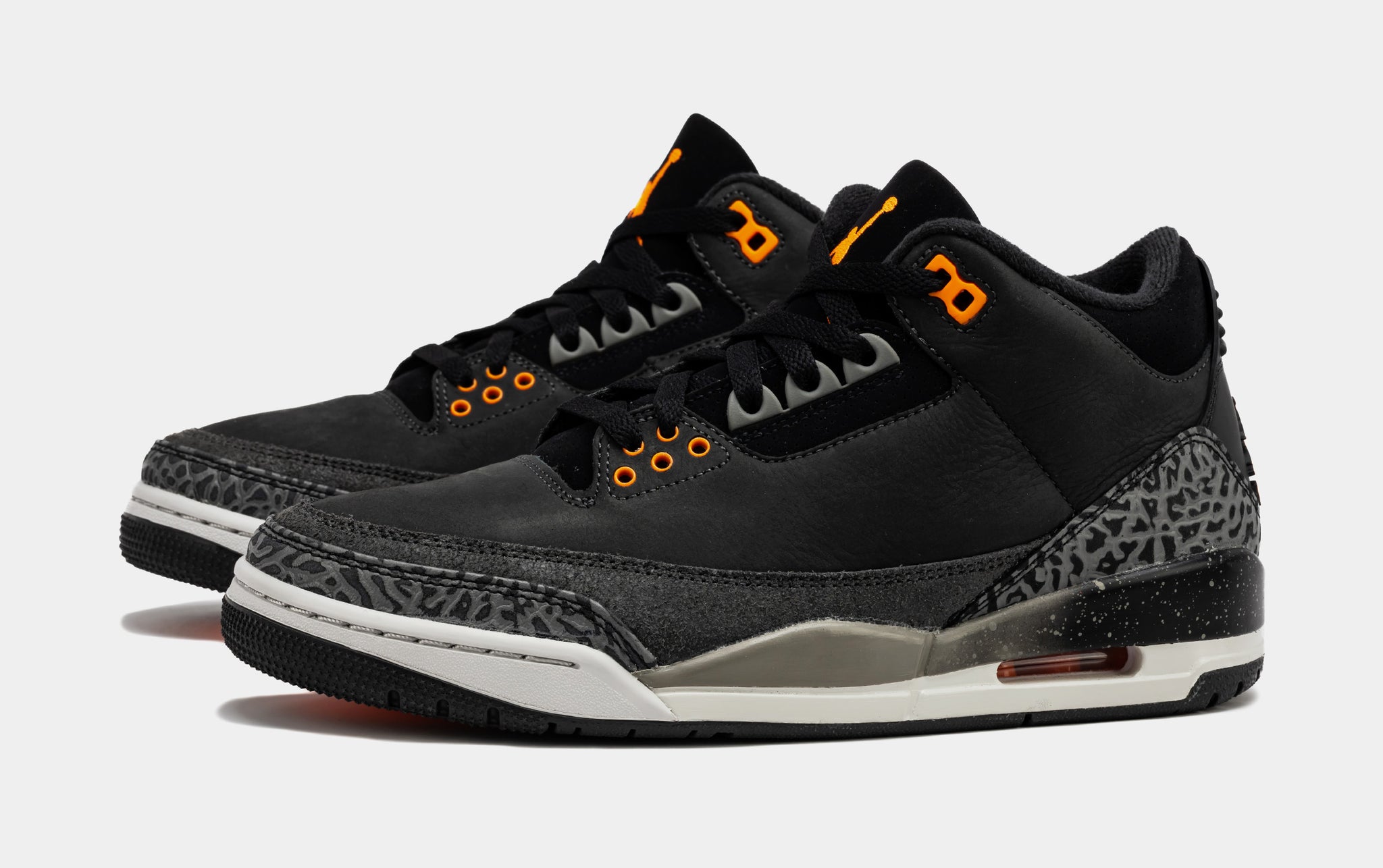 Jordan 3 orange hot sale and black